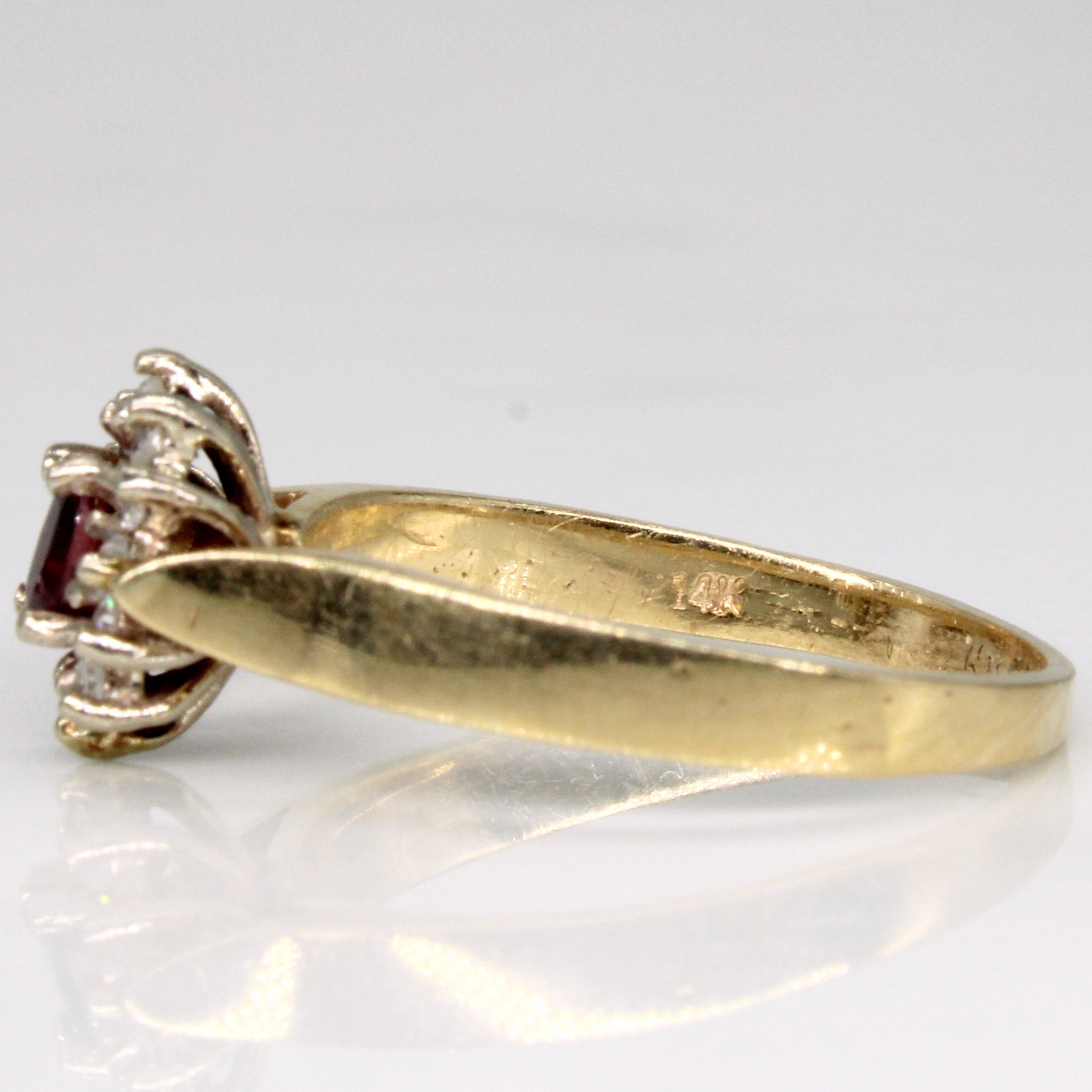 Ruby & Diamond Halo Ring | 0.18ct, 0.10ctw | SZ 5.75 |