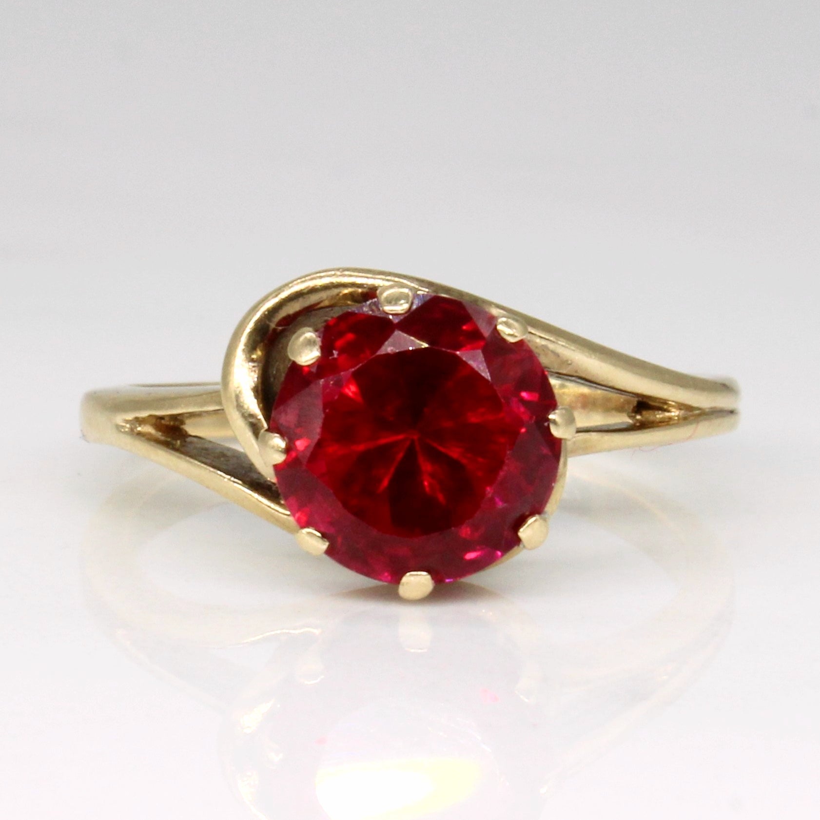 Synthetic Ruby Cocktail Ring | 2.70ct | SZ 6.5 |