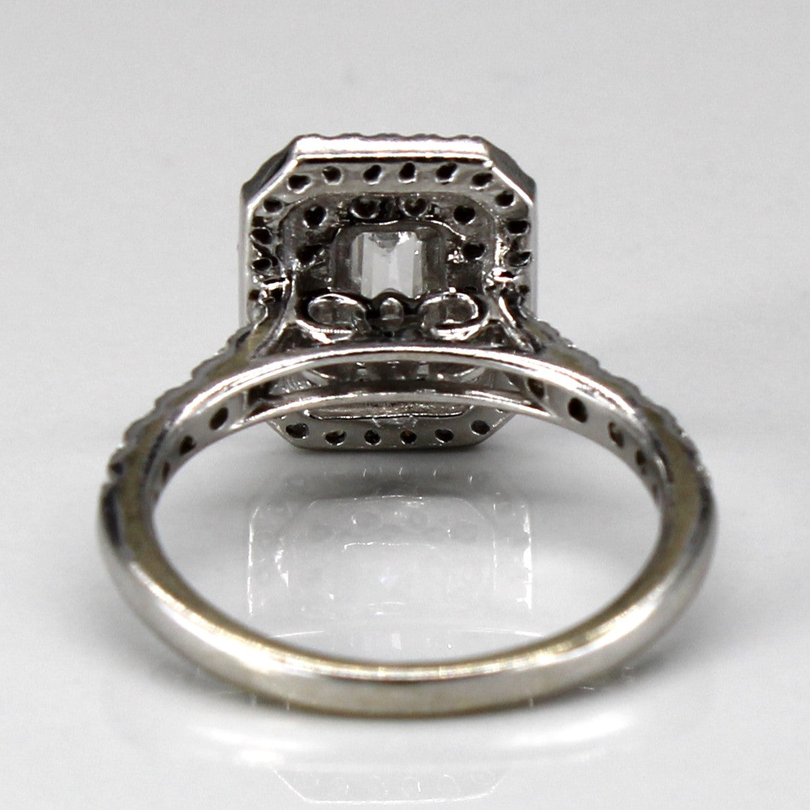 Emerald Cut Diamond Halo 14k Ring | 1.00ctw | SZ 4.75 |