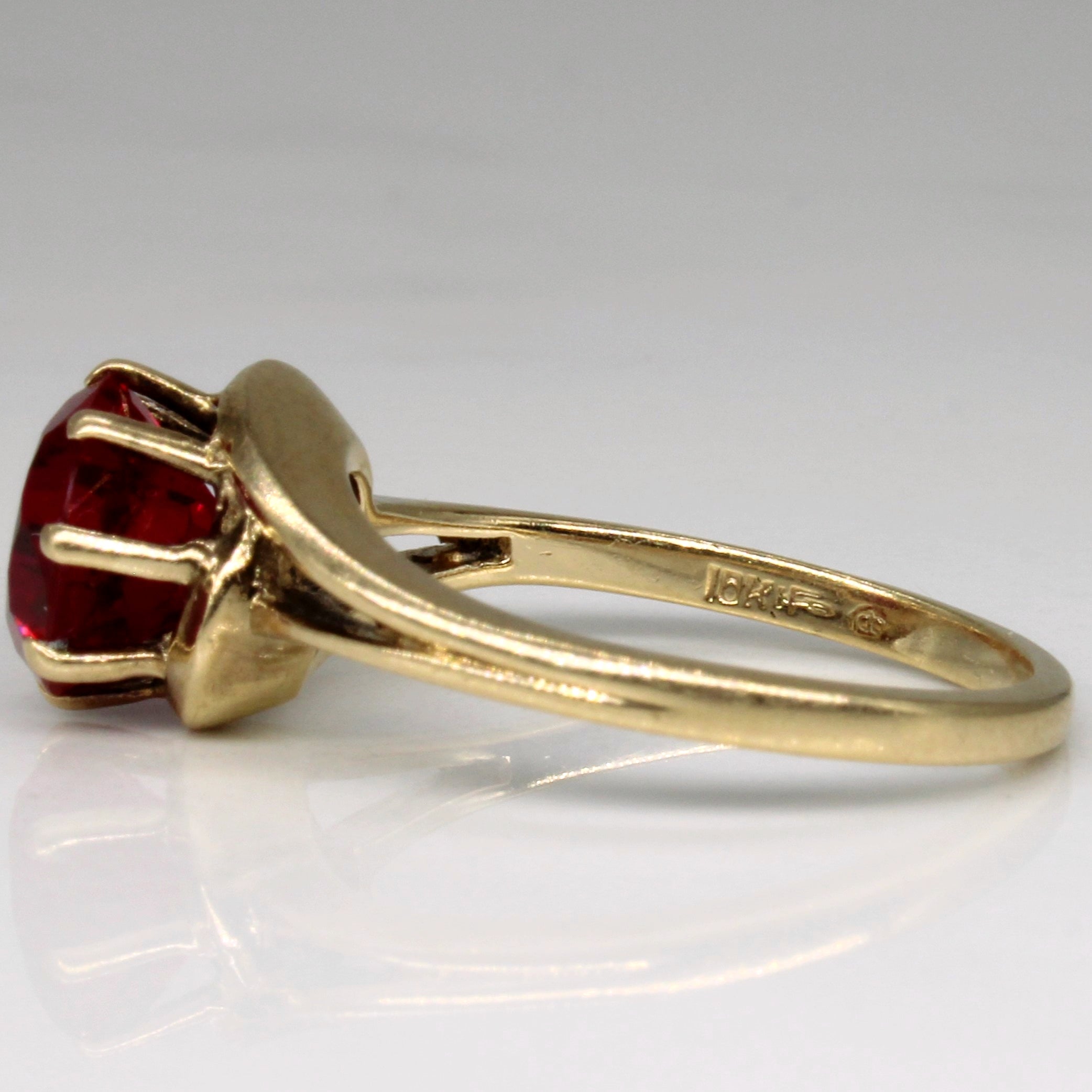 Synthetic Ruby Cocktail Ring | 2.70ct | SZ 6.5 |
