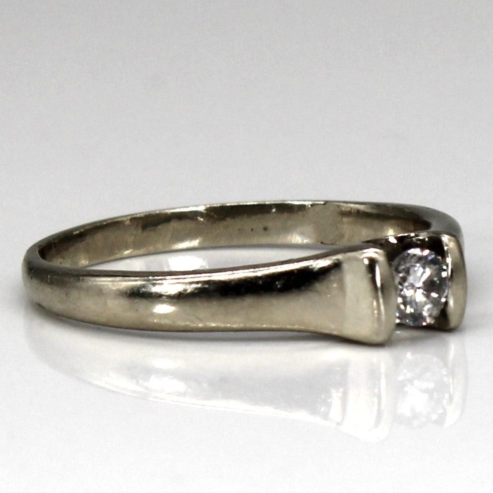 Tension Set Solitaire Diamond 14k Ring | 0.18ct | SZ 8.25 |