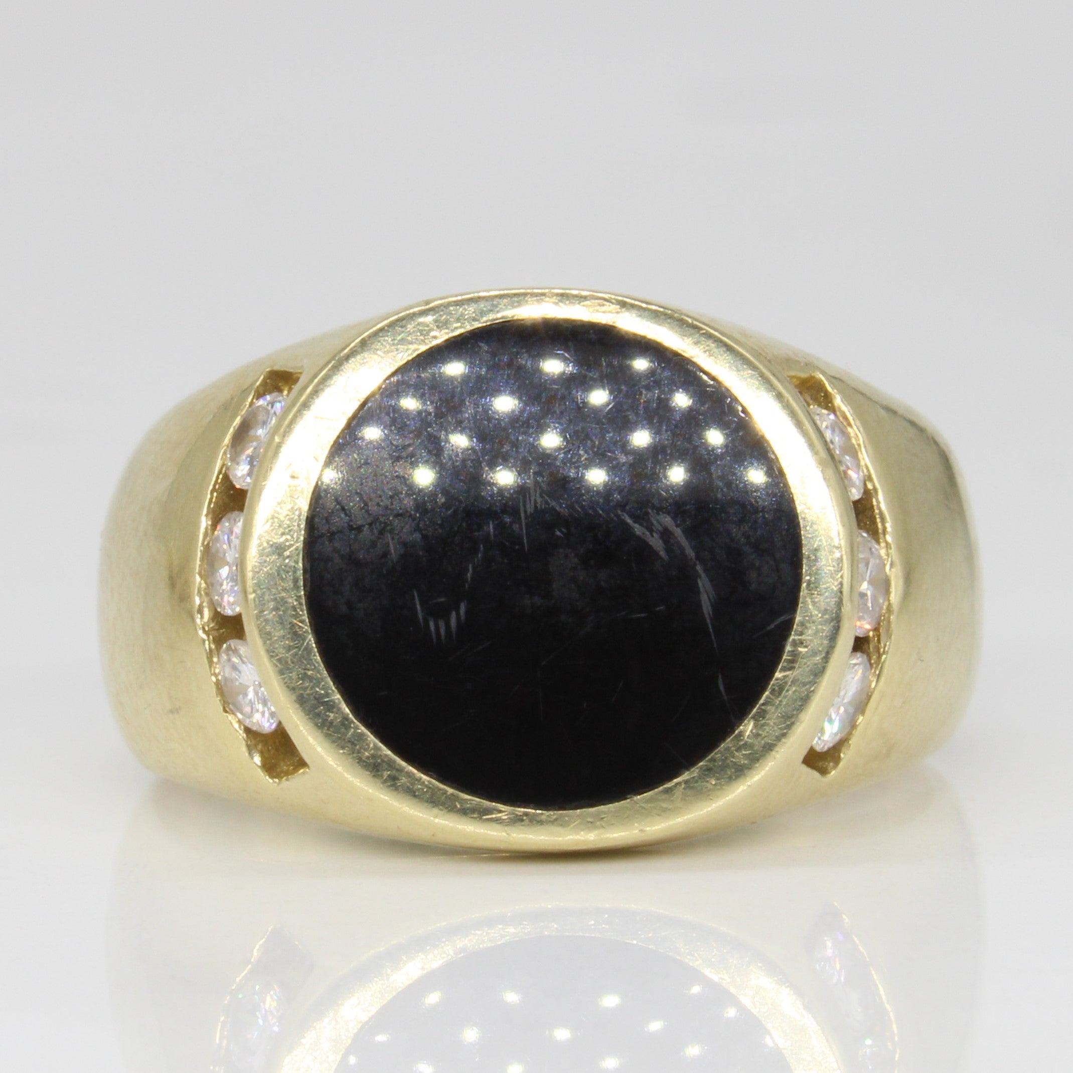 Onyx & Diamond Cocktail Ring | 2.20ct, 0.40ctw | SZ 10.75 |