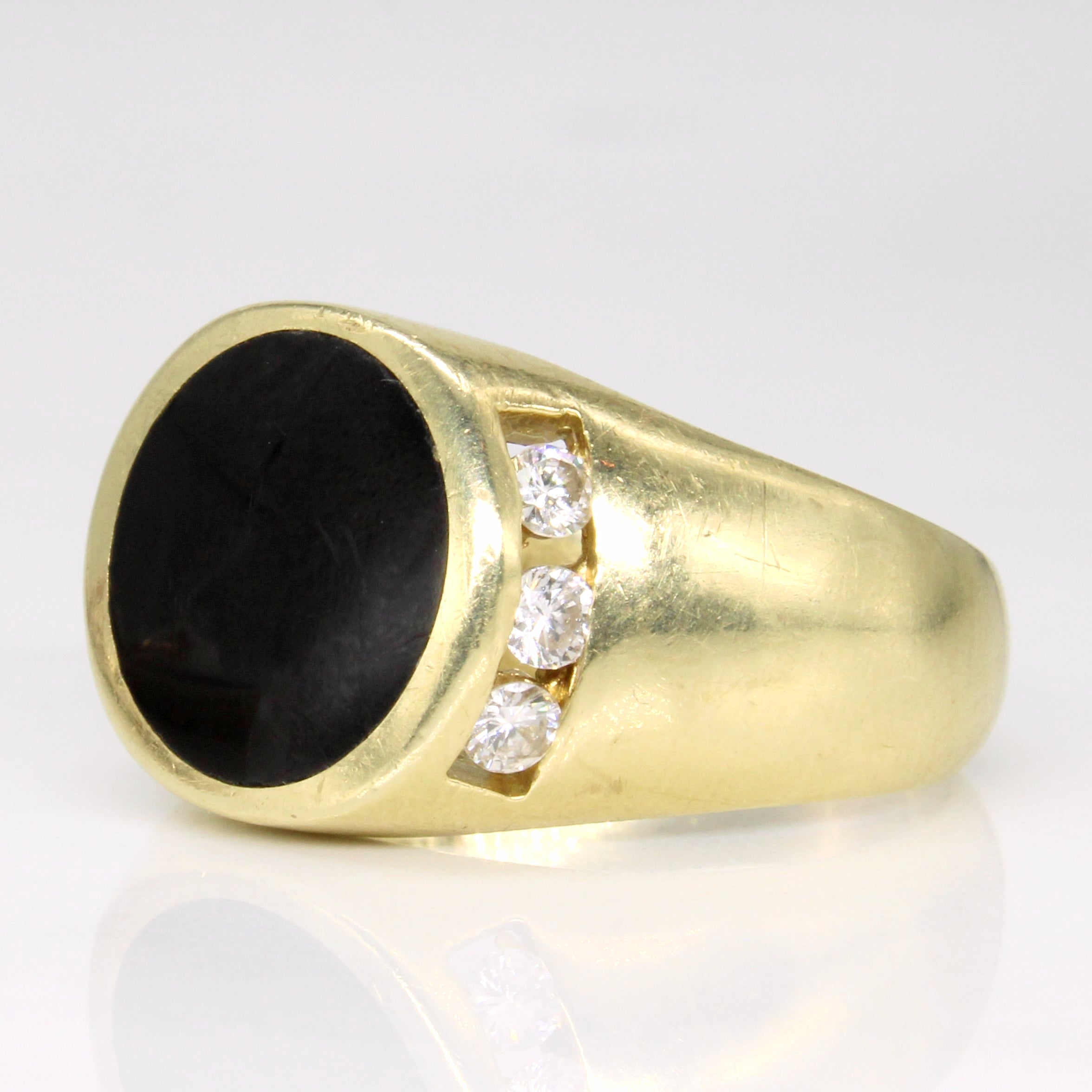 Onyx & Diamond Cocktail Ring | 2.20ct, 0.40ctw | SZ 10.75 |