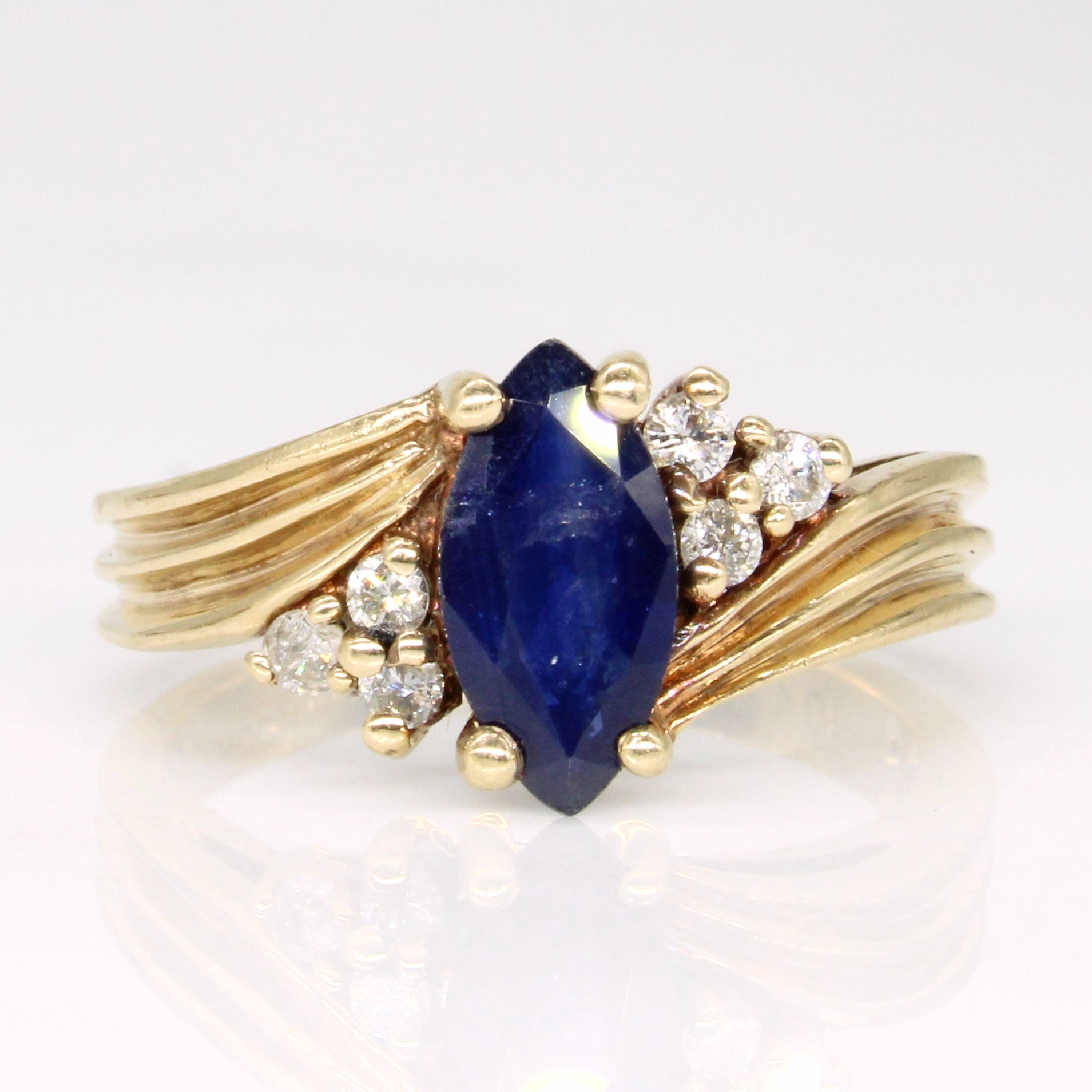 Sapphire & Diamond Cocktail Ring | 0.85ct, 0.10ctw | SZ 6.25 |