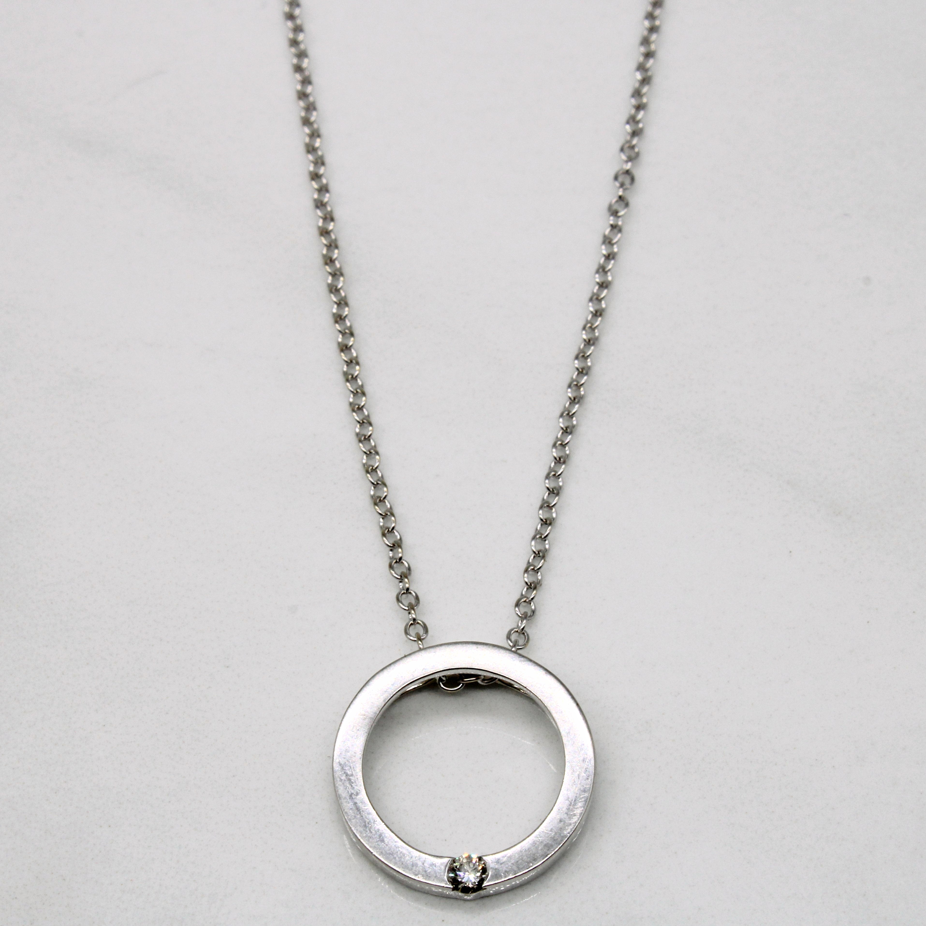 Diamond Circle Pendant | 0.04ct | 17" |