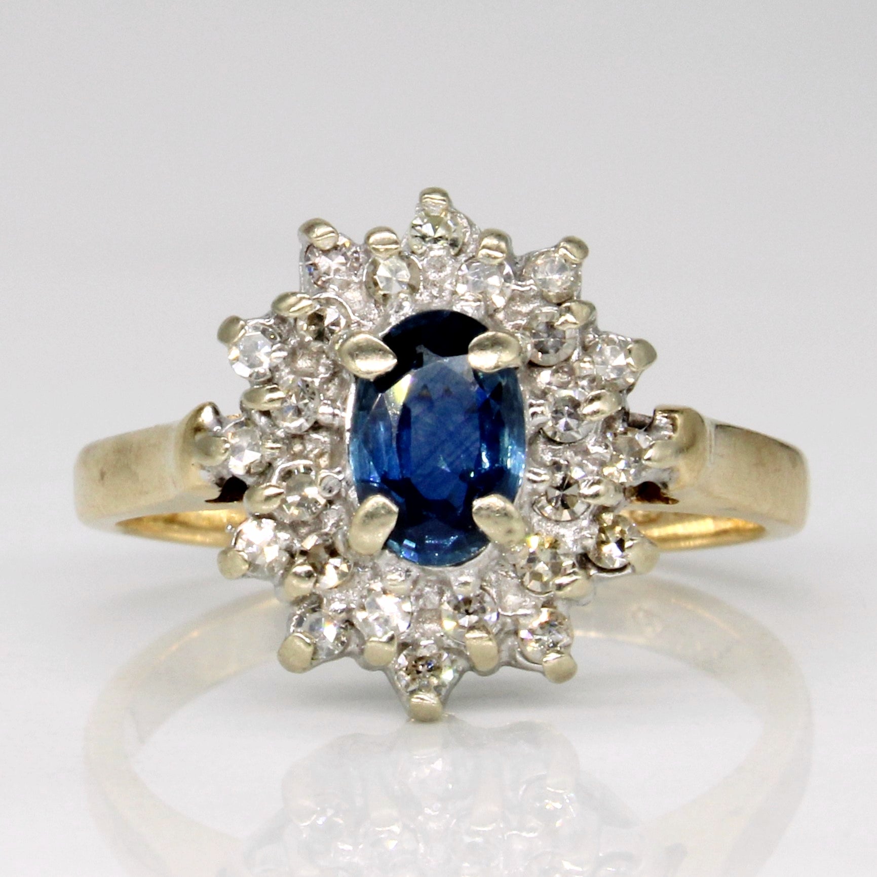 Sapphire & Diamond Halo Ring | 0.50ct, 0.24ctw | SZ 5.75 |