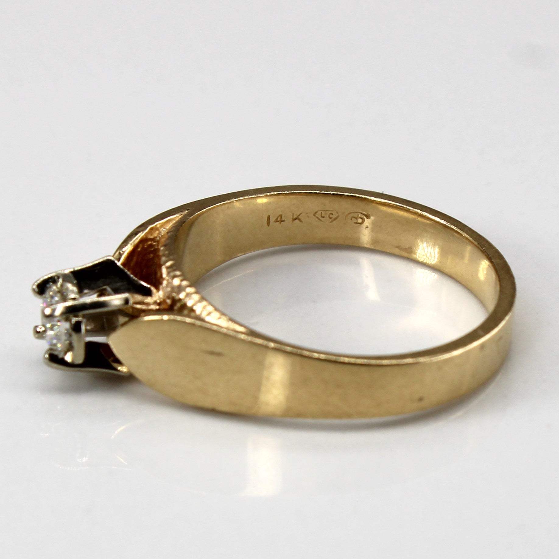 High Set Solitaire Diamond 14k Ring | 0.16ct | SZ 6.25 |