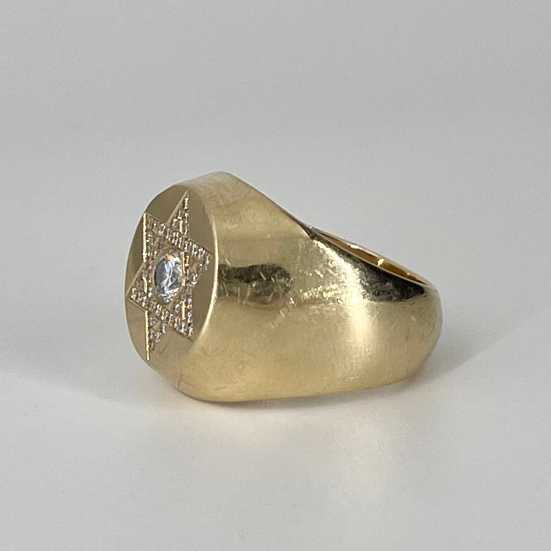 Diamond Star of David Signet Ring | 0.63 ctw | SZ 7.5