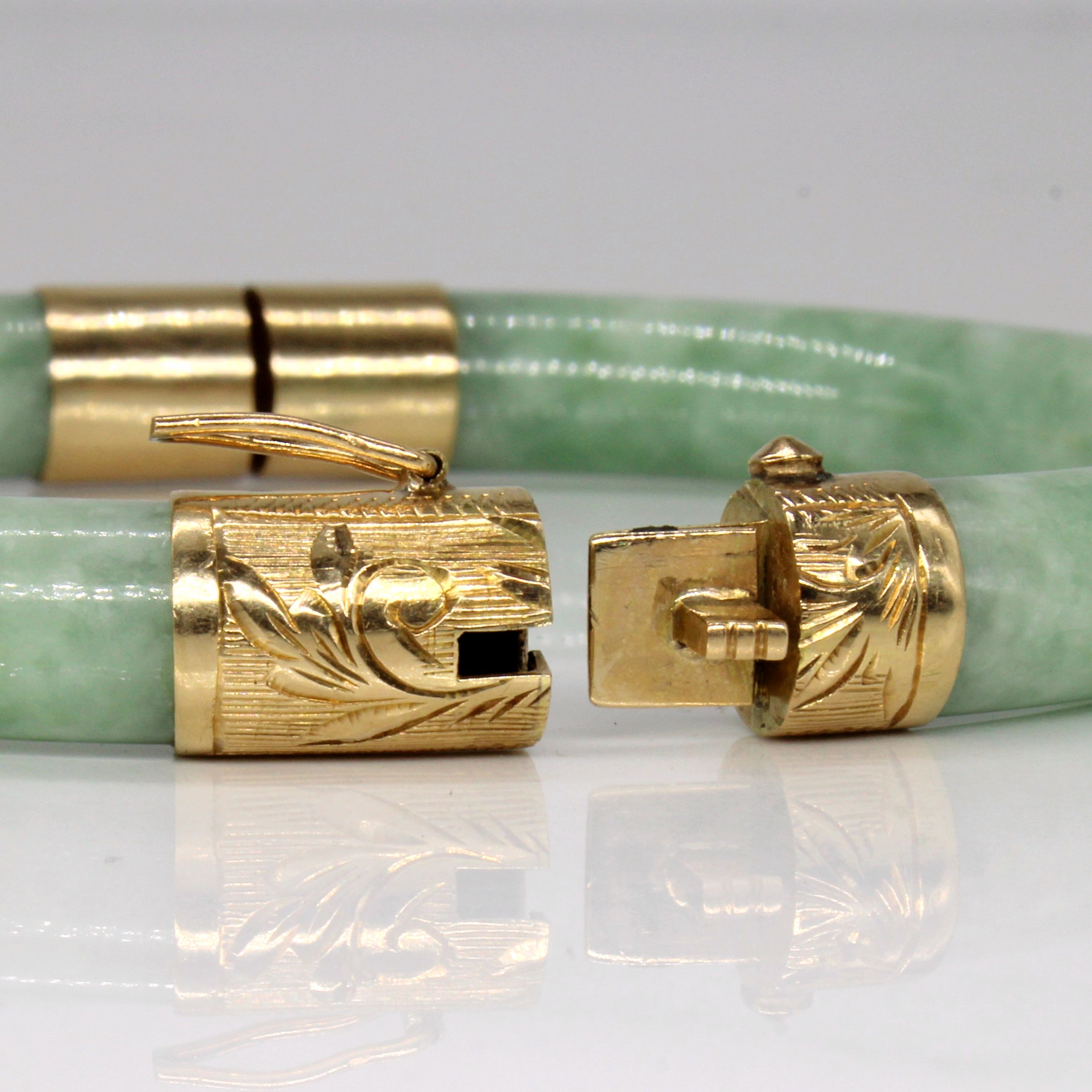 Jadeite 14k Bangle | 150.00ctw | 7.5" |