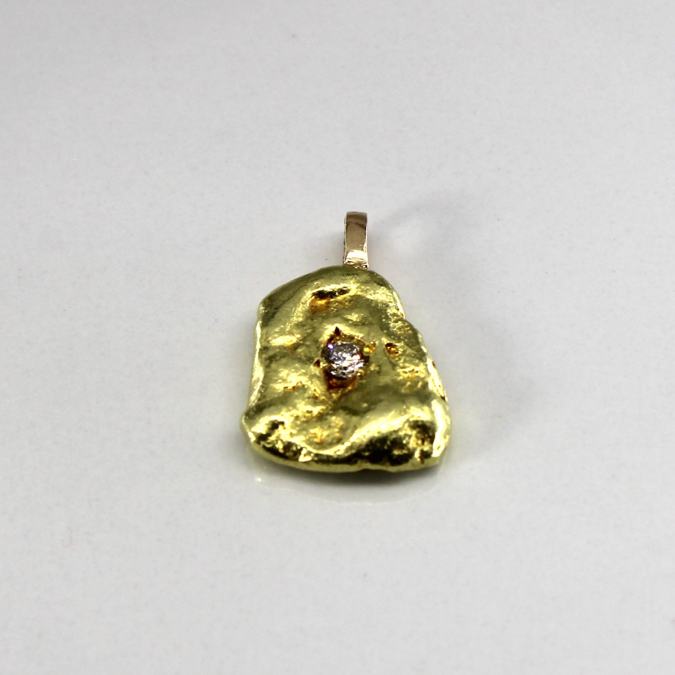 Solitaire Diamond Nugget 18k Pendant | 0.20ct |