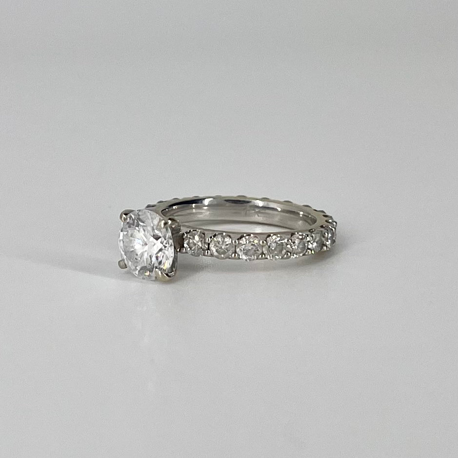 Diamond Eternity Engagement Ring | 2.44 ctw F I1 | SZ 4.5