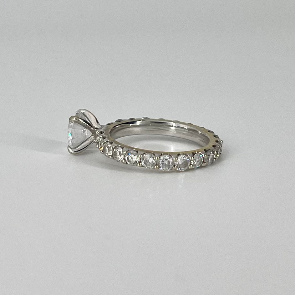 Diamond Eternity Engagement Ring | 2.44 ctw F I1 | SZ 4.5