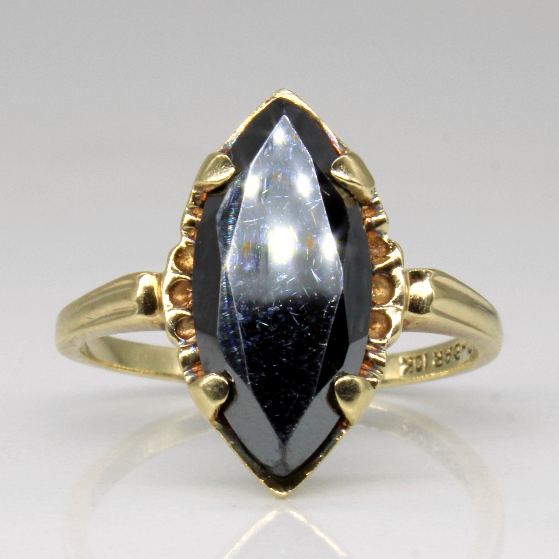 Bague cocktail en hématite | 3,75 ct | Taille 6 |
