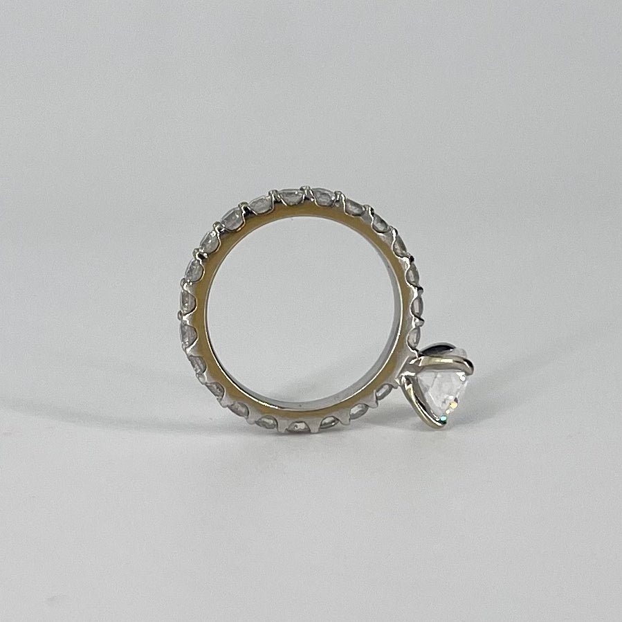 Diamond Eternity Engagement Ring | 2.44 ctw F I1 | SZ 4.5
