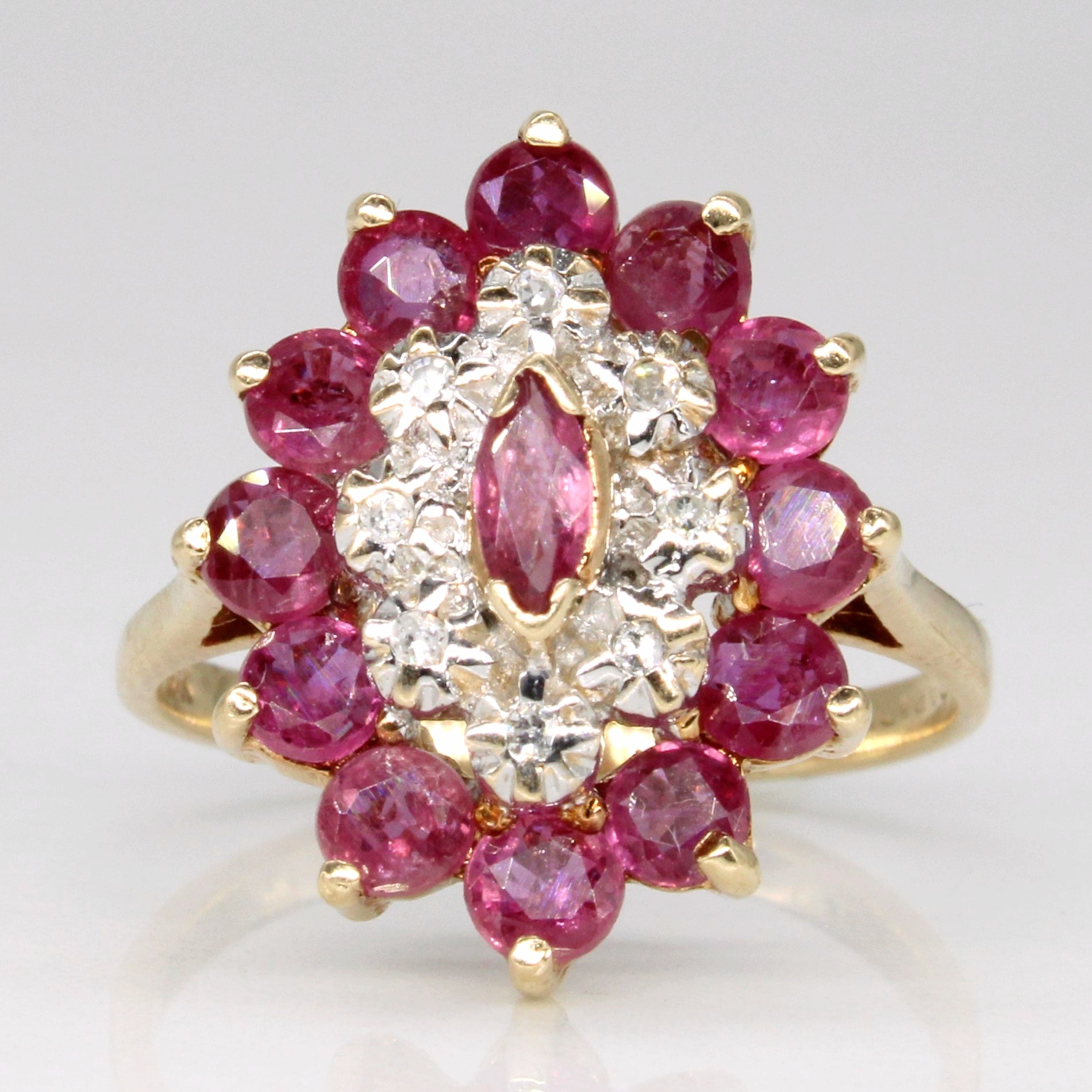 Ruby & Diamond Cocktail Ring | 1.60ctw, 0.04ctw | SZ 6.75 |