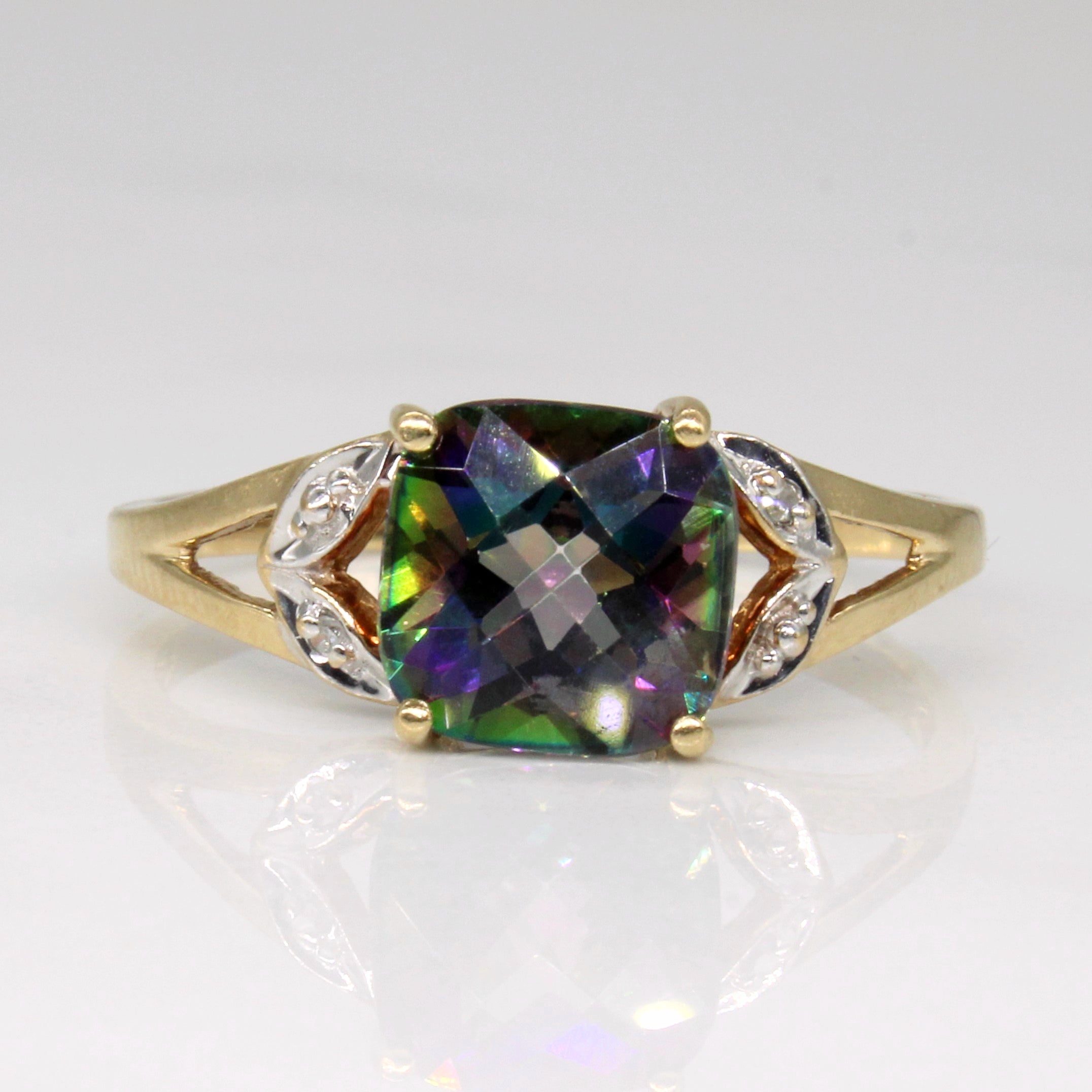 Mystic Topaz & Diamond Cocktail Ring | 2.10ct, 0.01ct | SZ 9.25 |