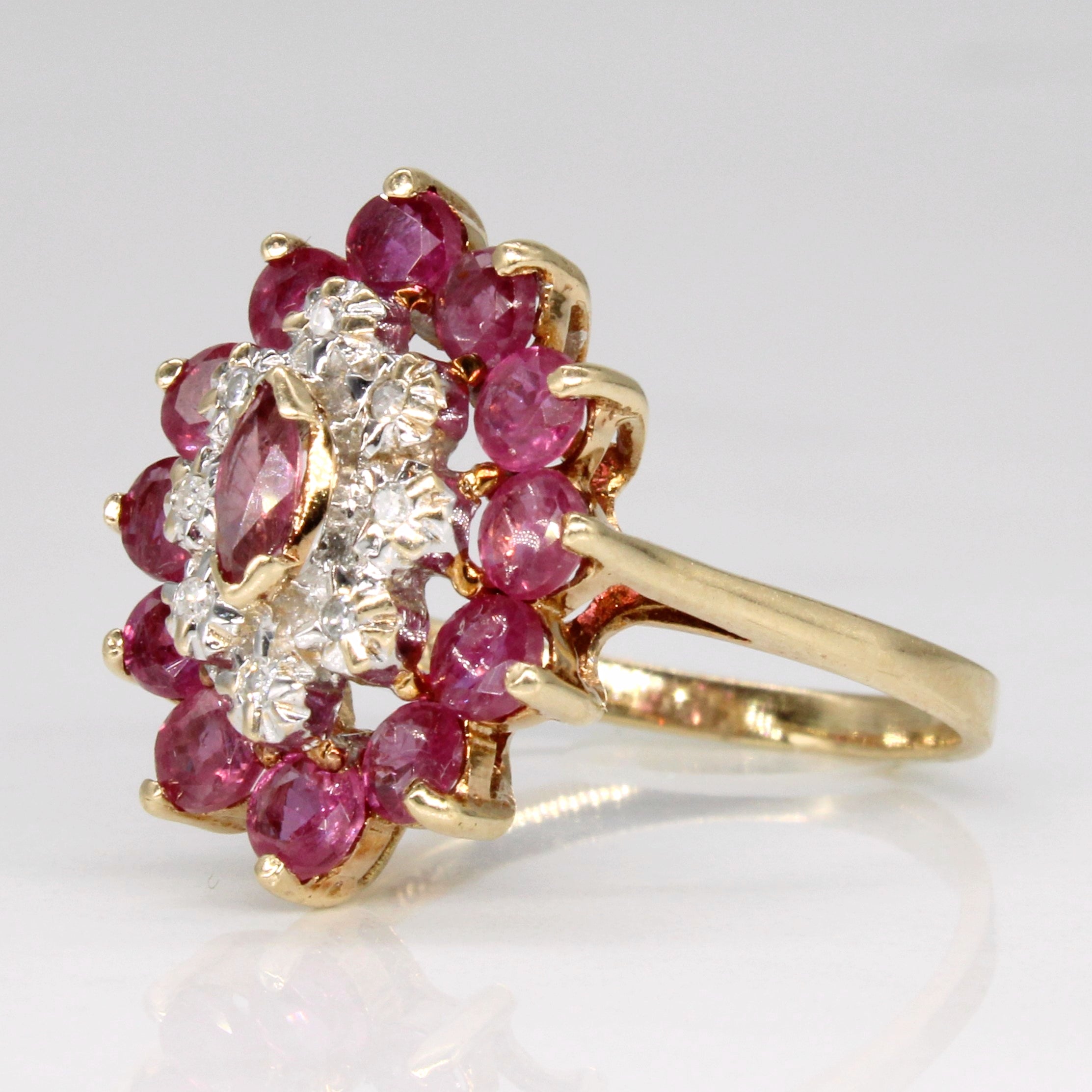 Ruby & Diamond Cocktail Ring | 1.60ctw, 0.04ctw | SZ 6.75 |
