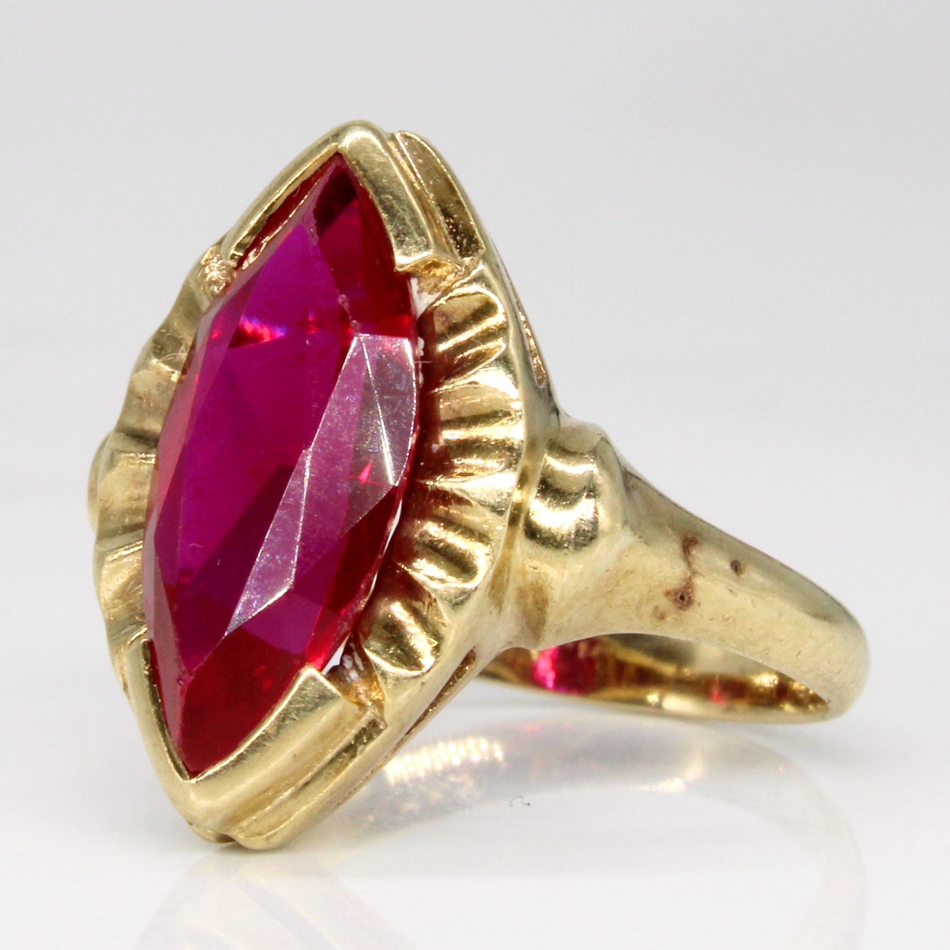 'Birks' Synthetic Ruby Cocktail Ring | 2.75ct | SZ 4 |
