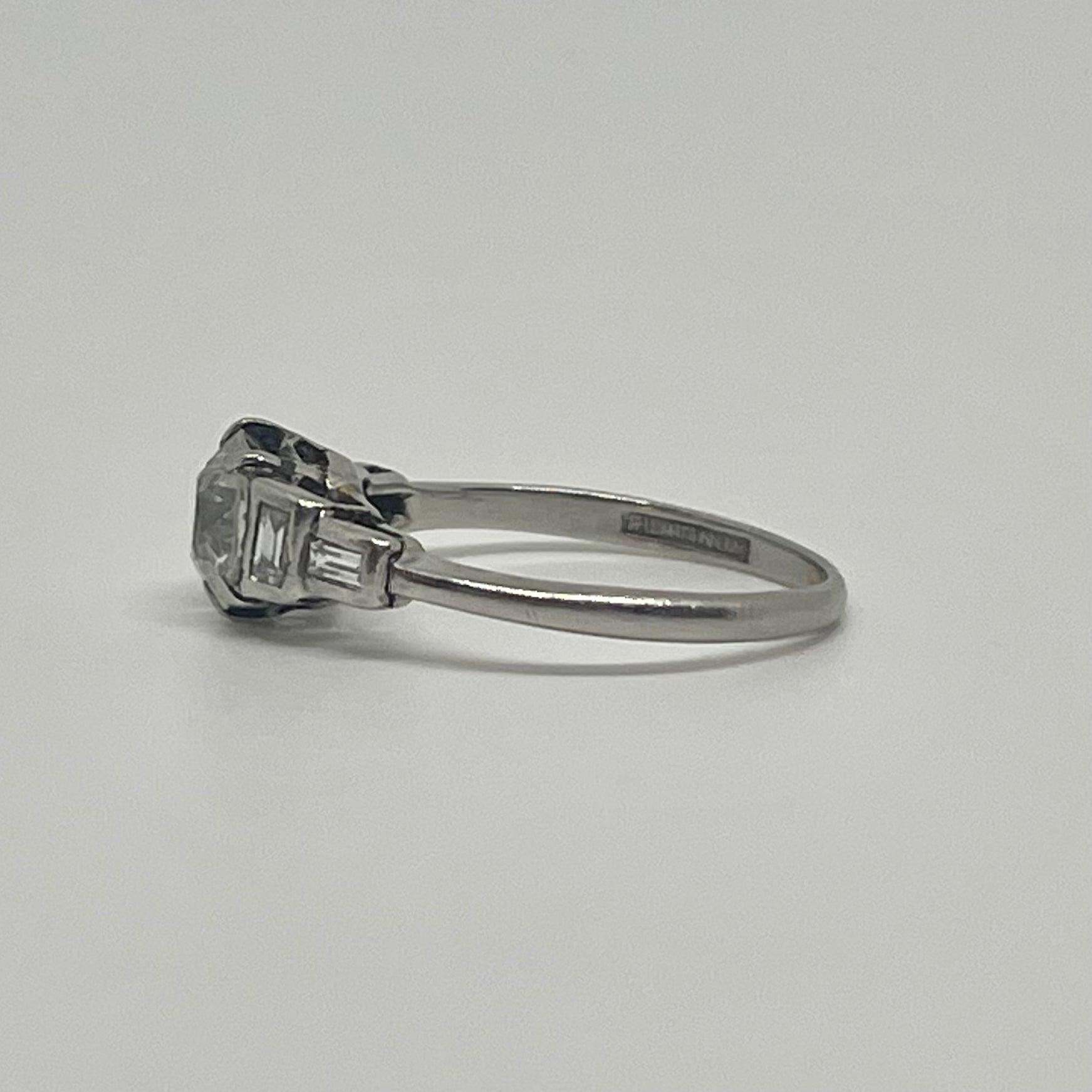 Art Deco Platinum Engagement Ring with Old European Cut Diamond | 1.19 ctw VS2 G/H | SZ 5.5