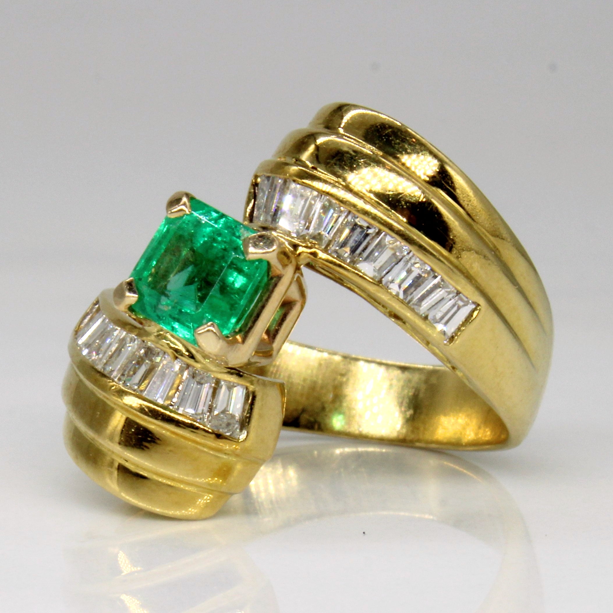 Emerald & Diamond Waterfall Ring | 0.70ct, 0.63ctw | SZ 6.75 |