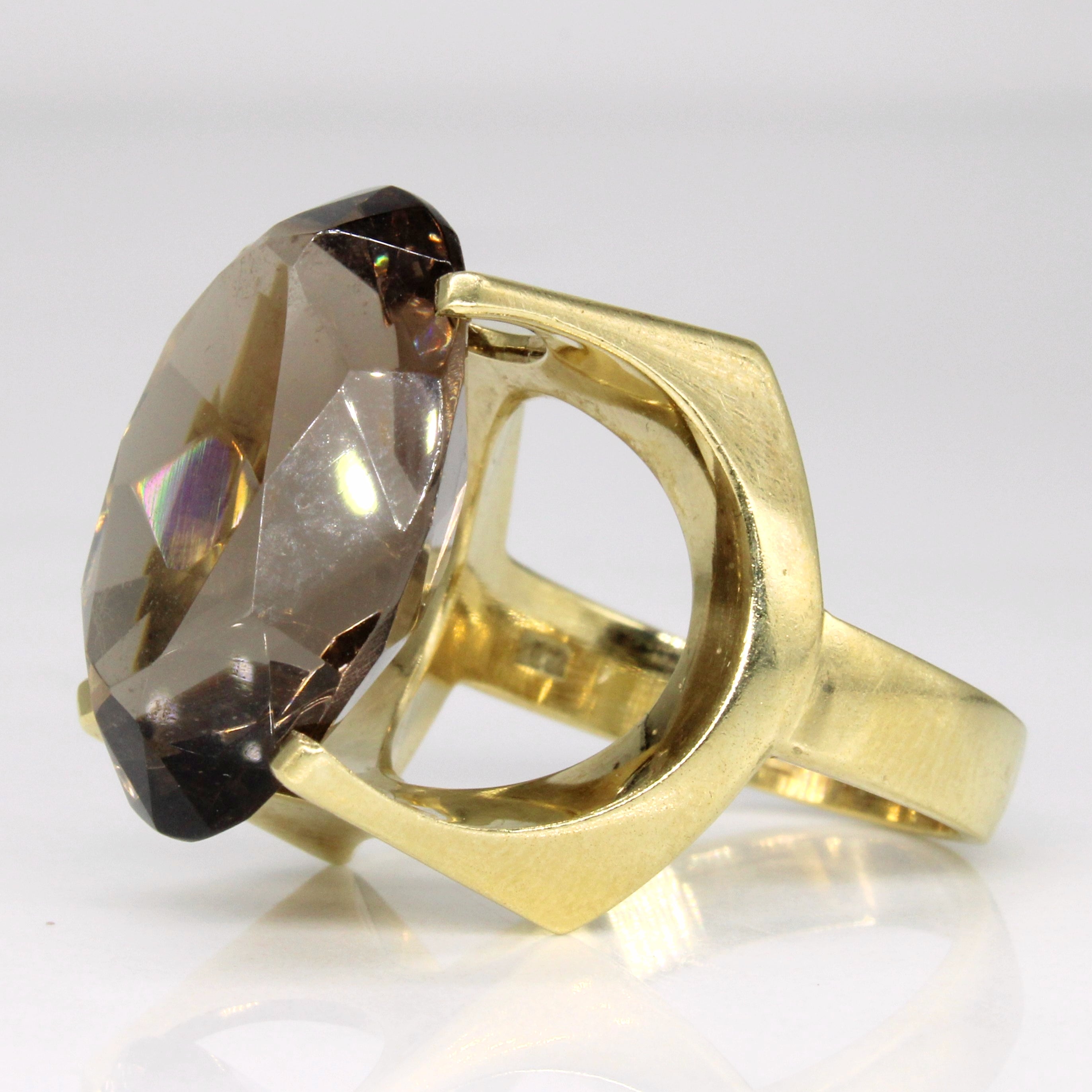 Smoky Quartz Cocktail Ring | 13.90ct | SZ 6.75 |