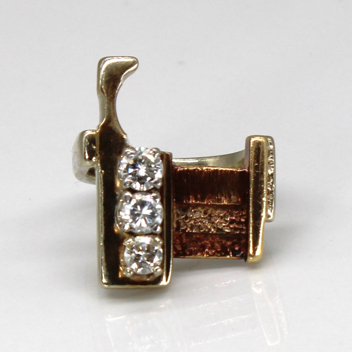 Three Stone Diamond Textured Ring | 0.64ctw | SZ 5.25 |