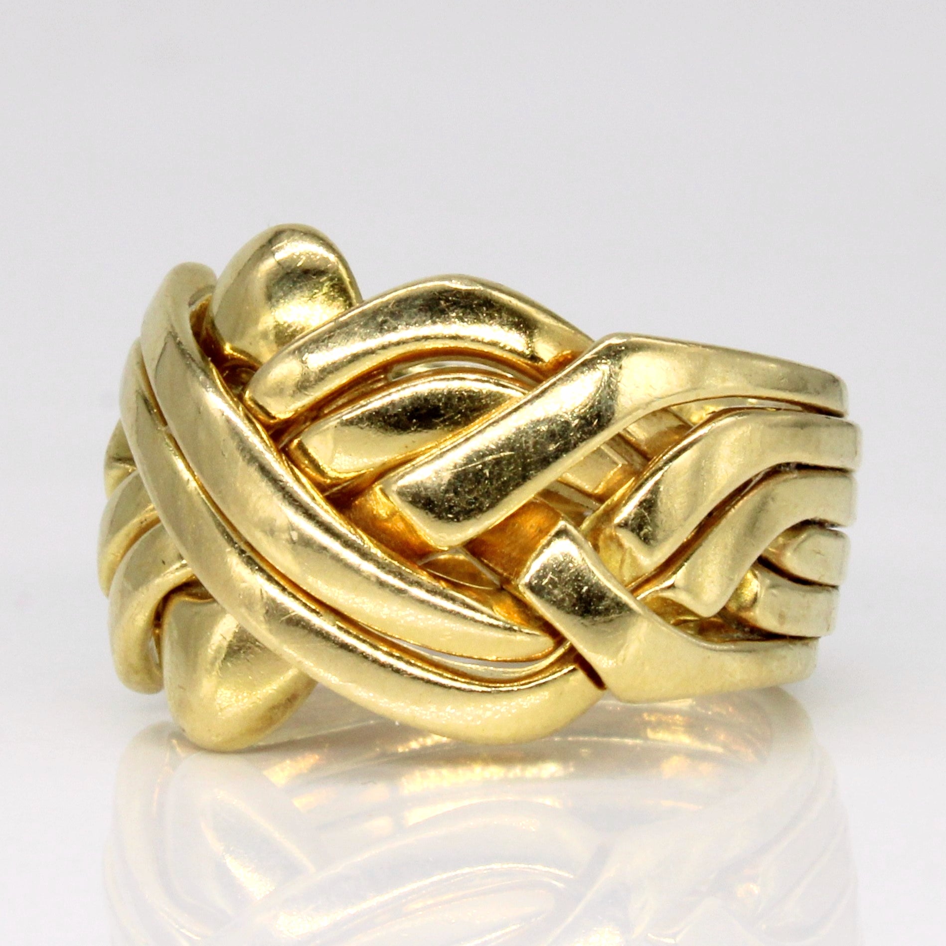 18k Yellow Gold Solved Puzzle Ring | SZ 6 |