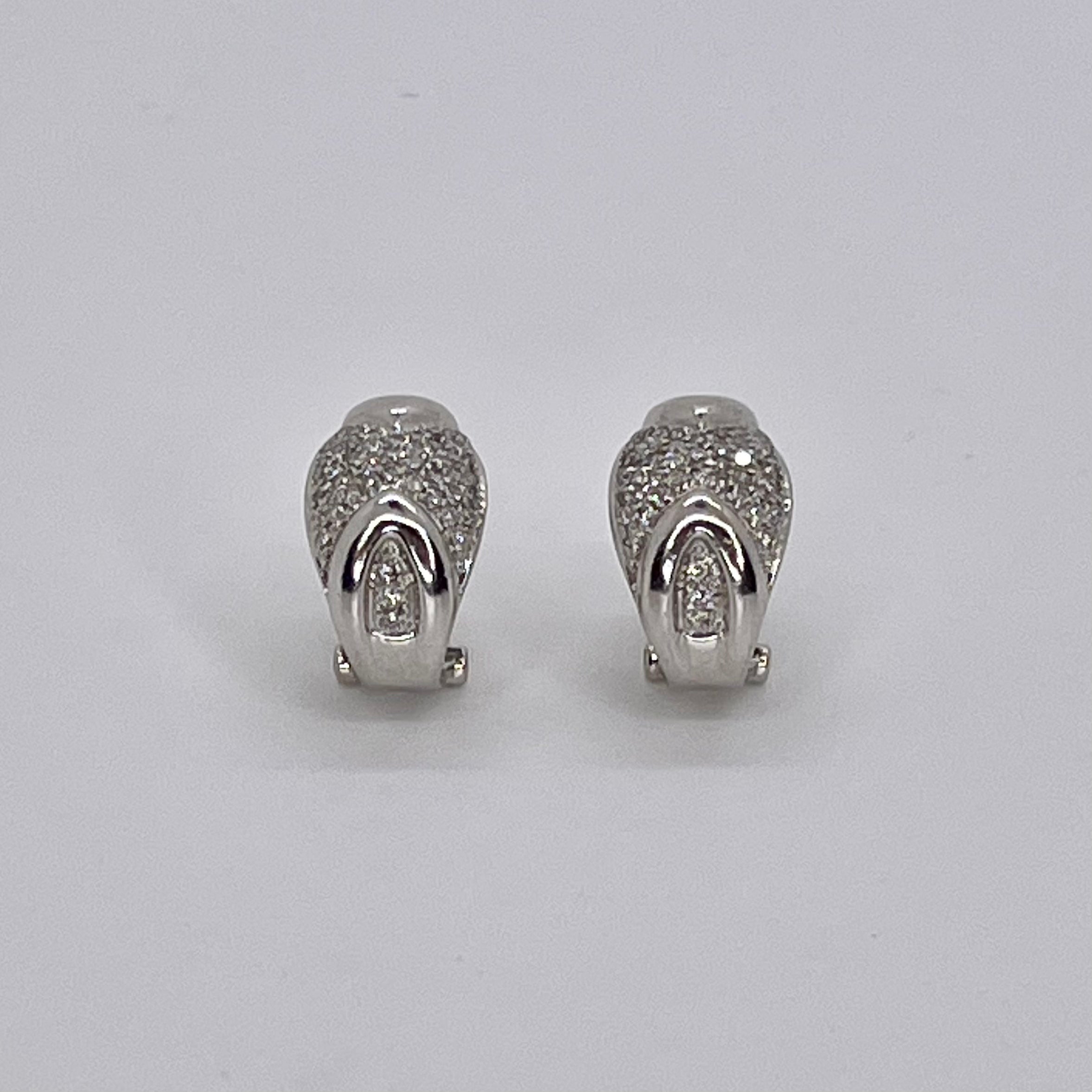 Boucles d'oreilles pavées de diamants | 0,82 ctw