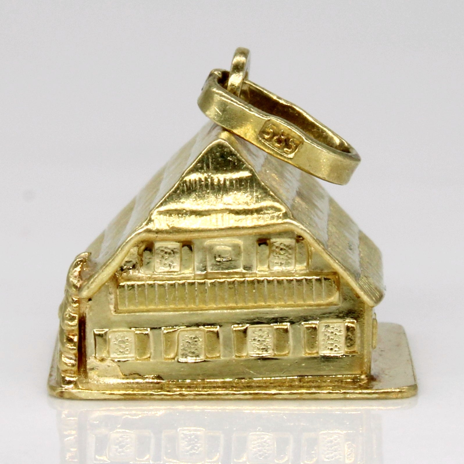 14k Yellow Gold House Pendant