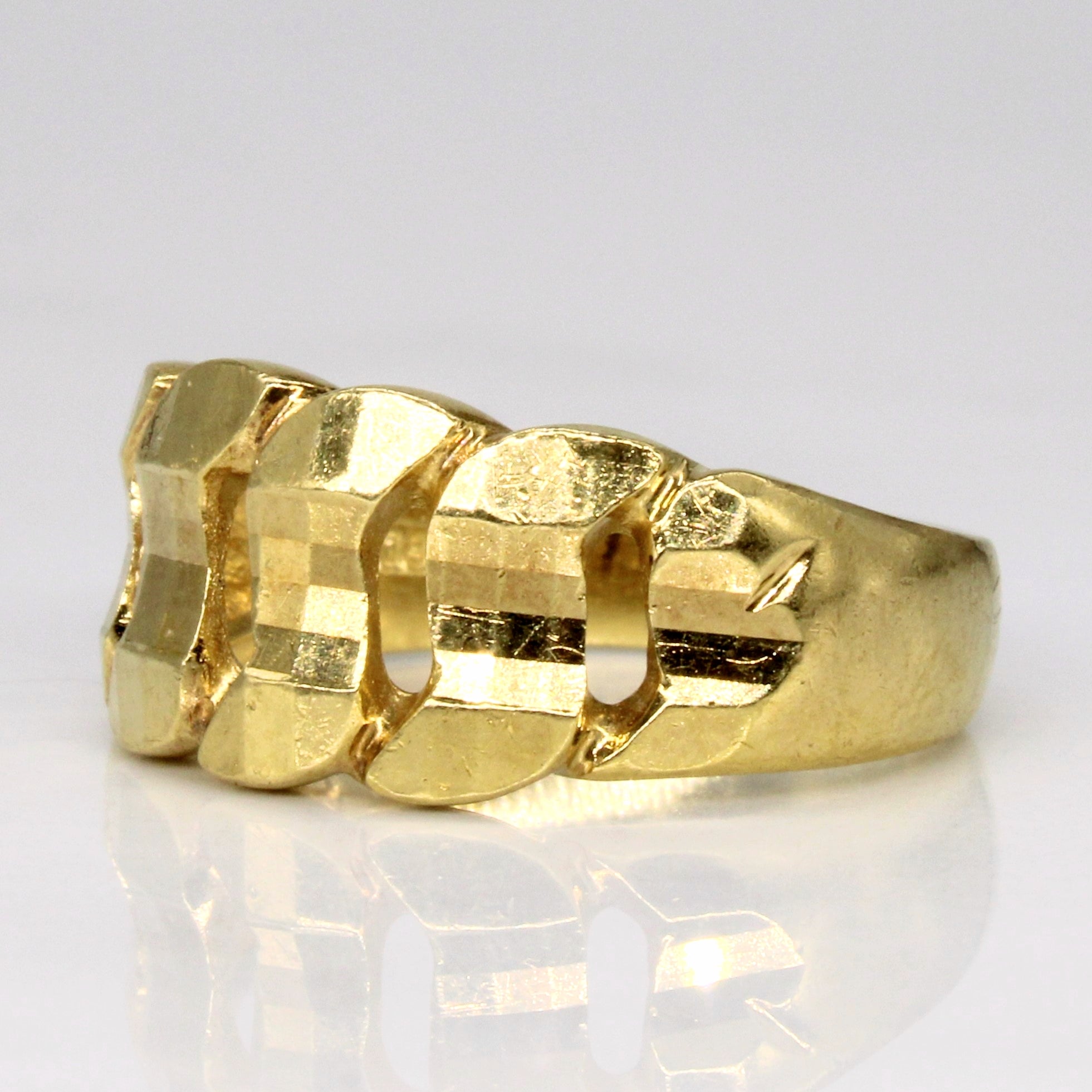 18k Yellow Gold Cuban Link Ring | SZ 6.75 |