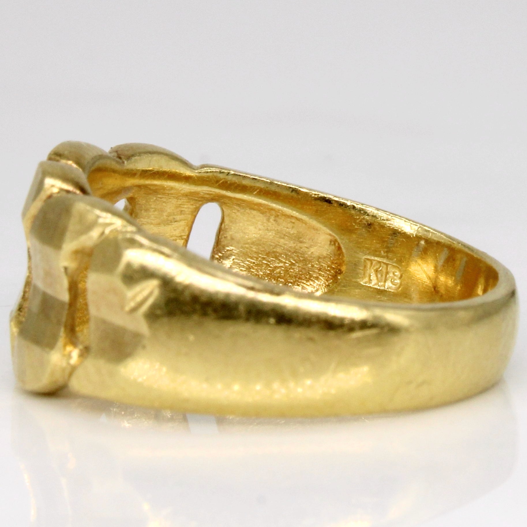 18k Yellow Gold Cuban Link Ring | SZ 6.75 |