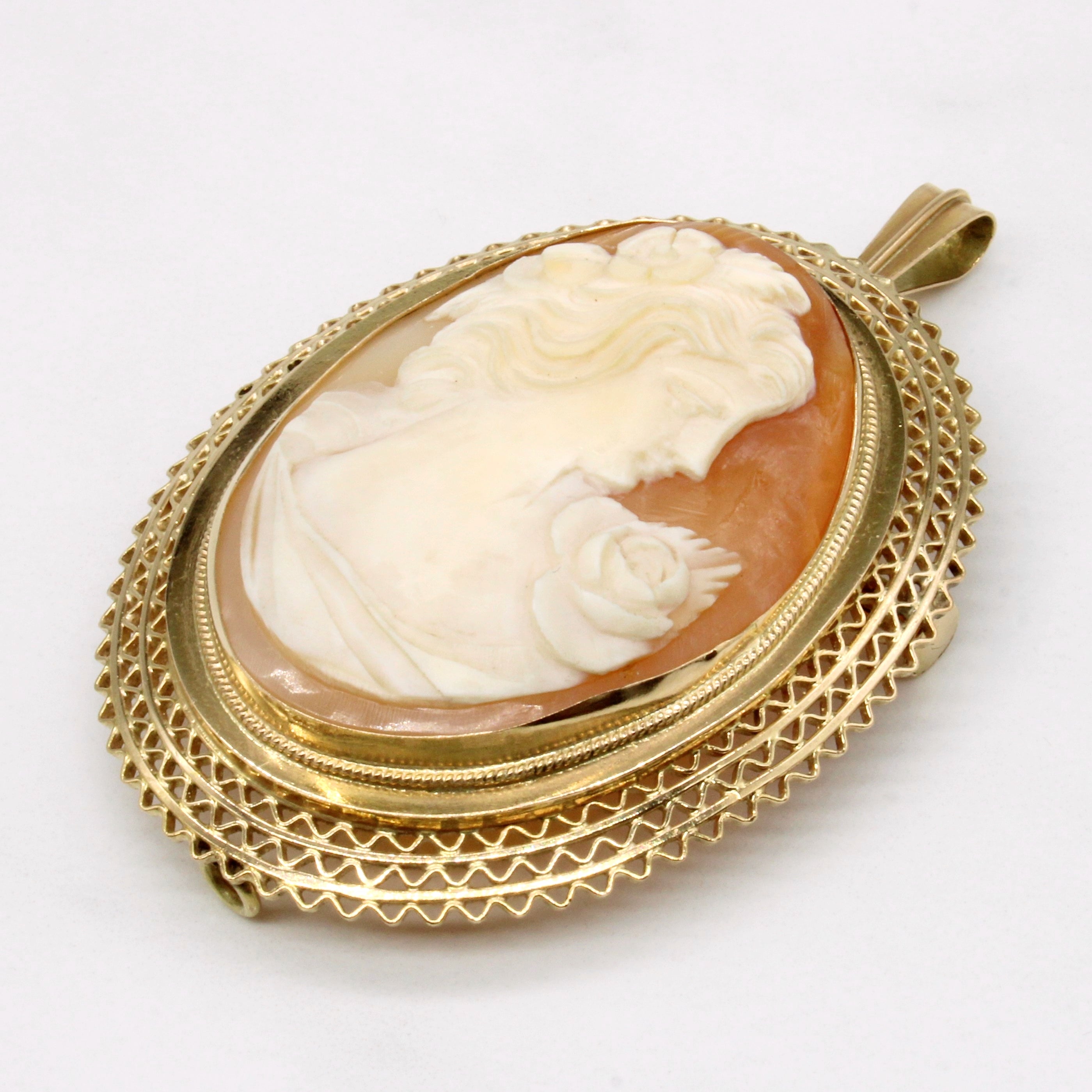 Carved Shell Cameo Brooch & Pendant | 30.00ct |