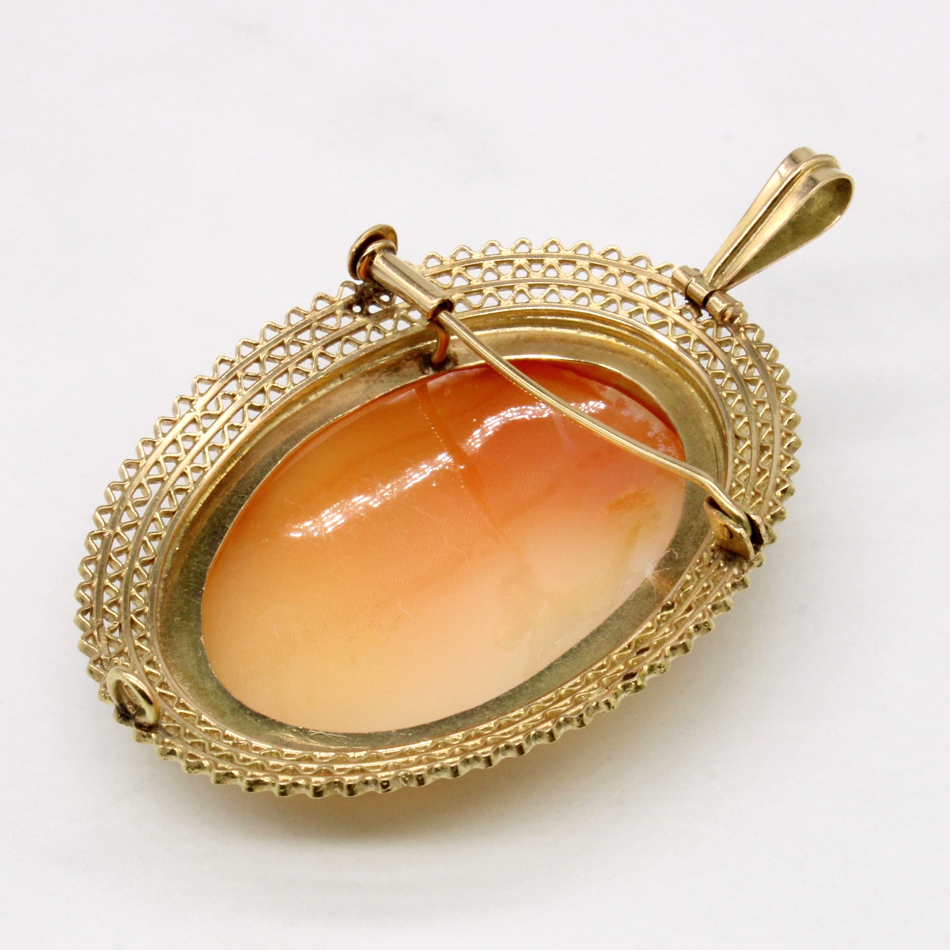 Carved Shell Cameo Brooch & Pendant | 30.00ct |