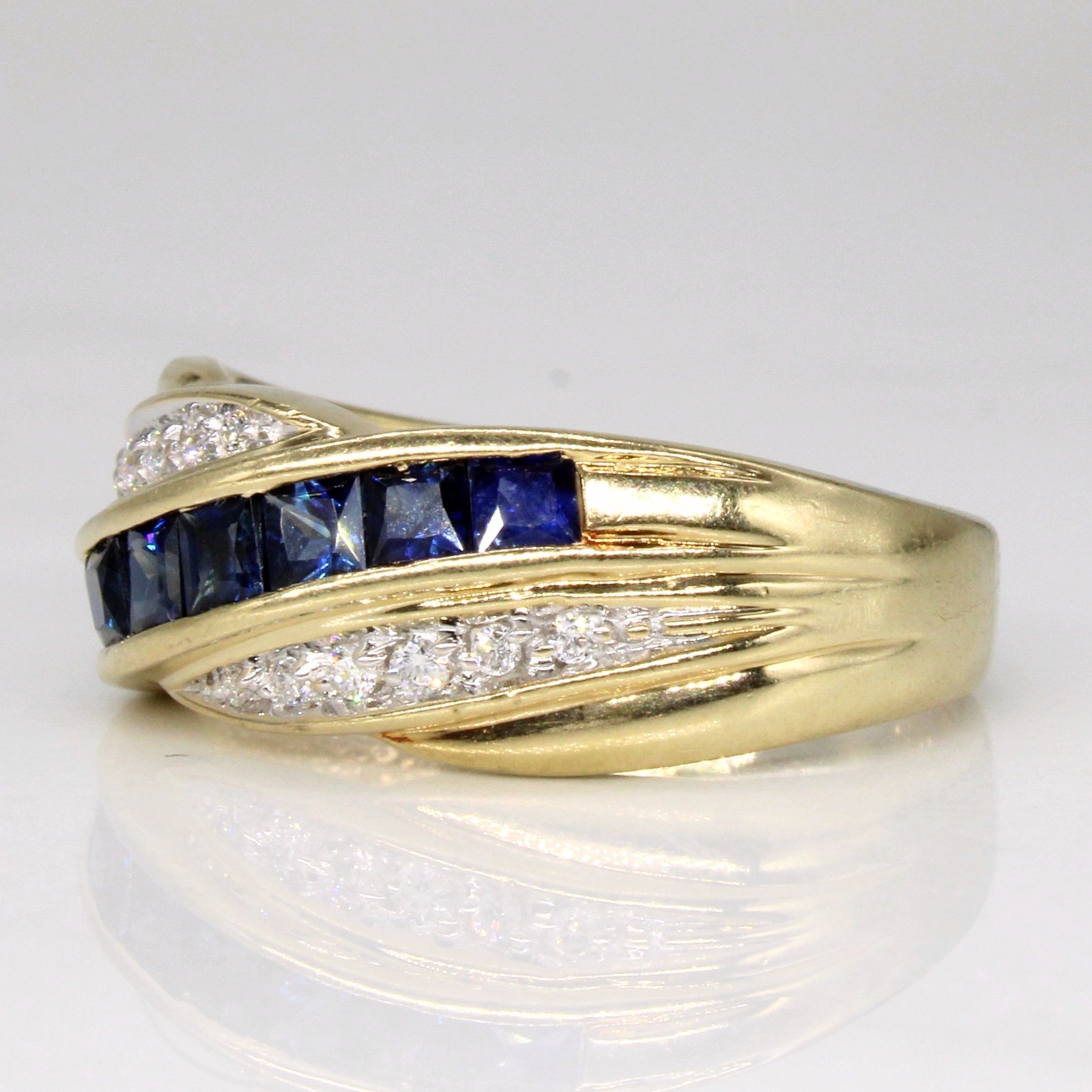 Sapphire & Diamond Waterfall Ring | 1.10ctw, 0.10ctw | SZ 8 |