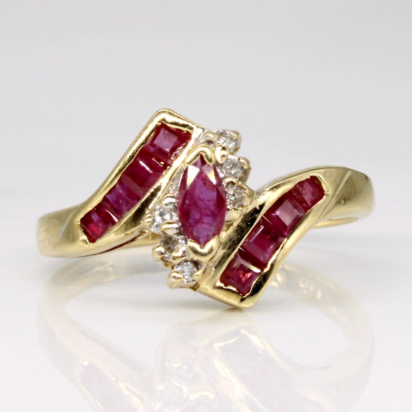 Ruby & Diamond Waterfall Ring | 0.35ctw, 0.03ctw | SZ 6 |