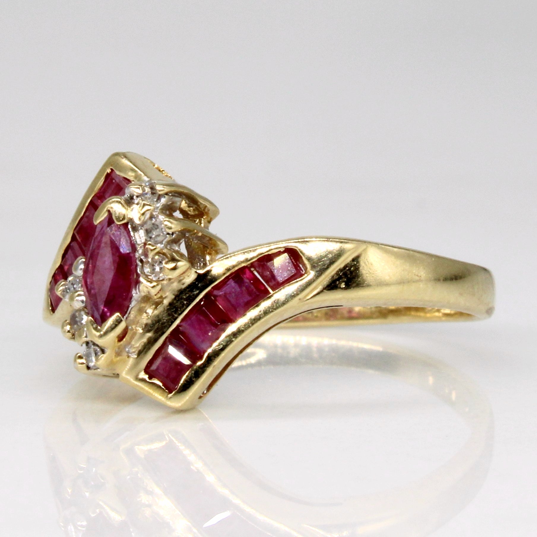 Ruby & Diamond Waterfall Ring | 0.35ctw, 0.03ctw | SZ 6 |