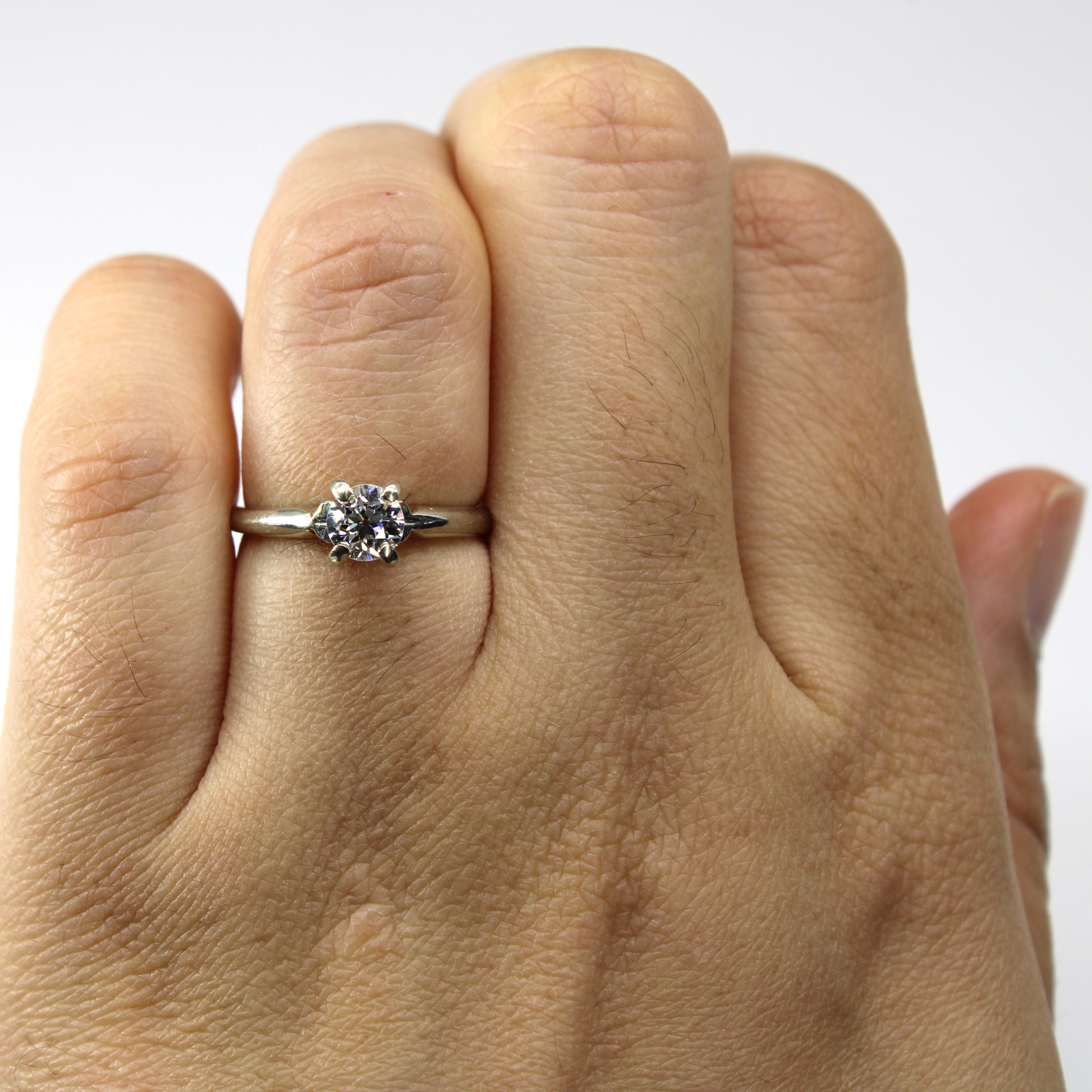 Four Prong Solitaire Diamond 18k Ring | 0.48ct | SZ 4.5 |