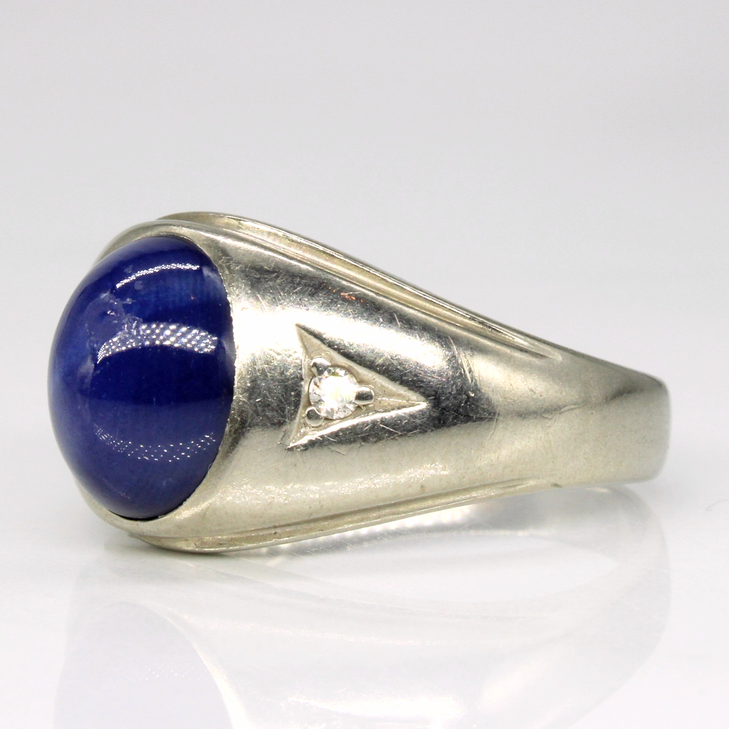 Synthetic Star Sapphire & Diamond Ring | 5.00ct, 0.05ctw | SZ 10.75 |