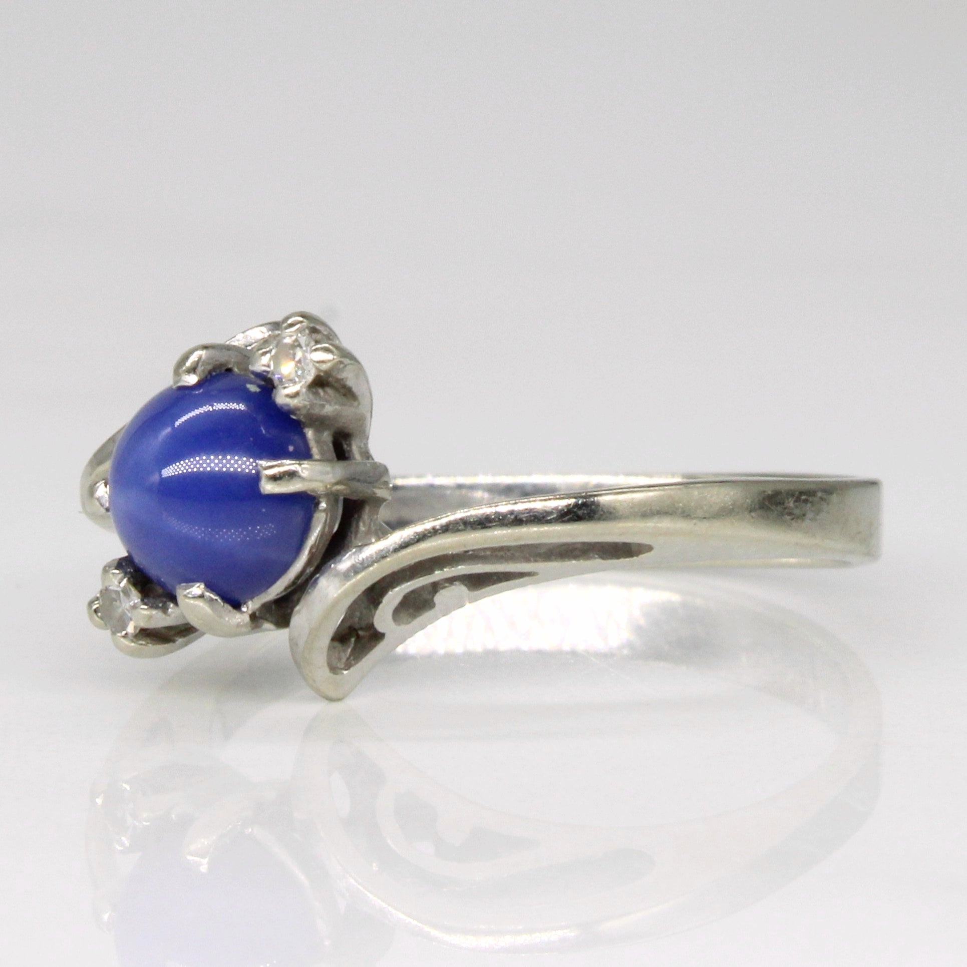 Synthetic Star Sapphire & Diamond Ring | 0.80ct, 0.02ctw | SZ 5.25 |