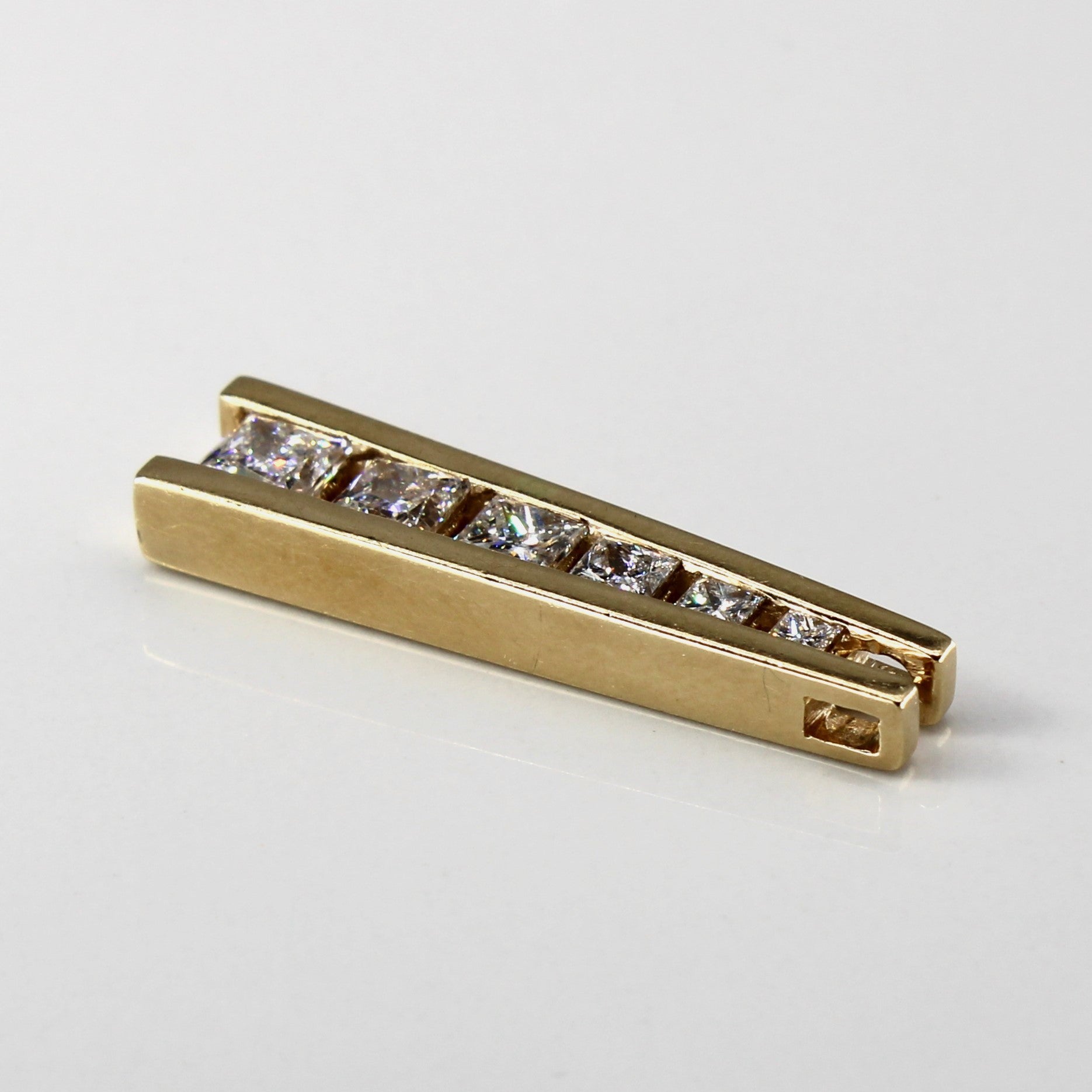 Tension Set Princess Diamond Journey 14k Pendant | 1.72ctw |