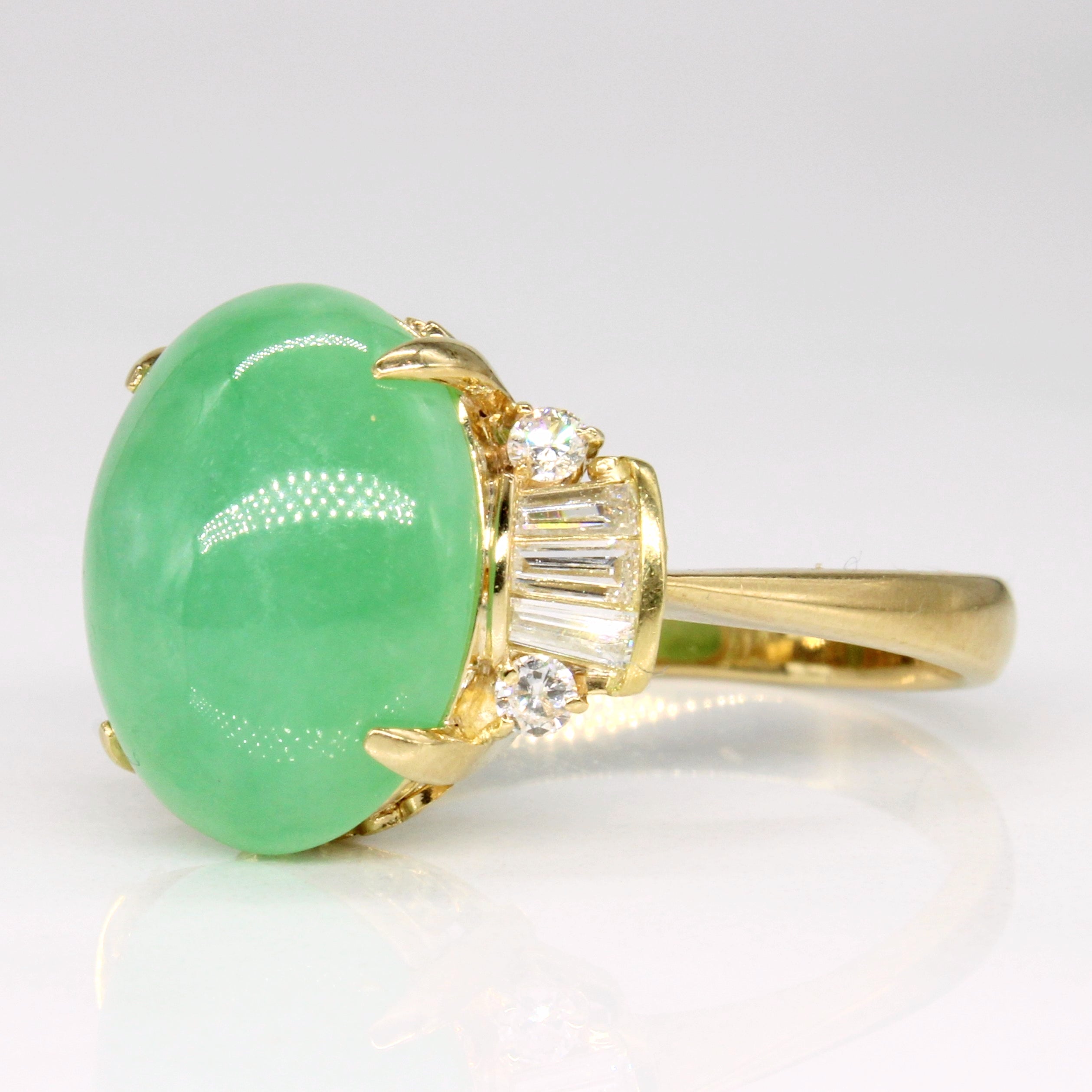 Jadeite & Diamond Cocktail Ring | 10.00ct, 0.38ctw | SZ 7.25 |