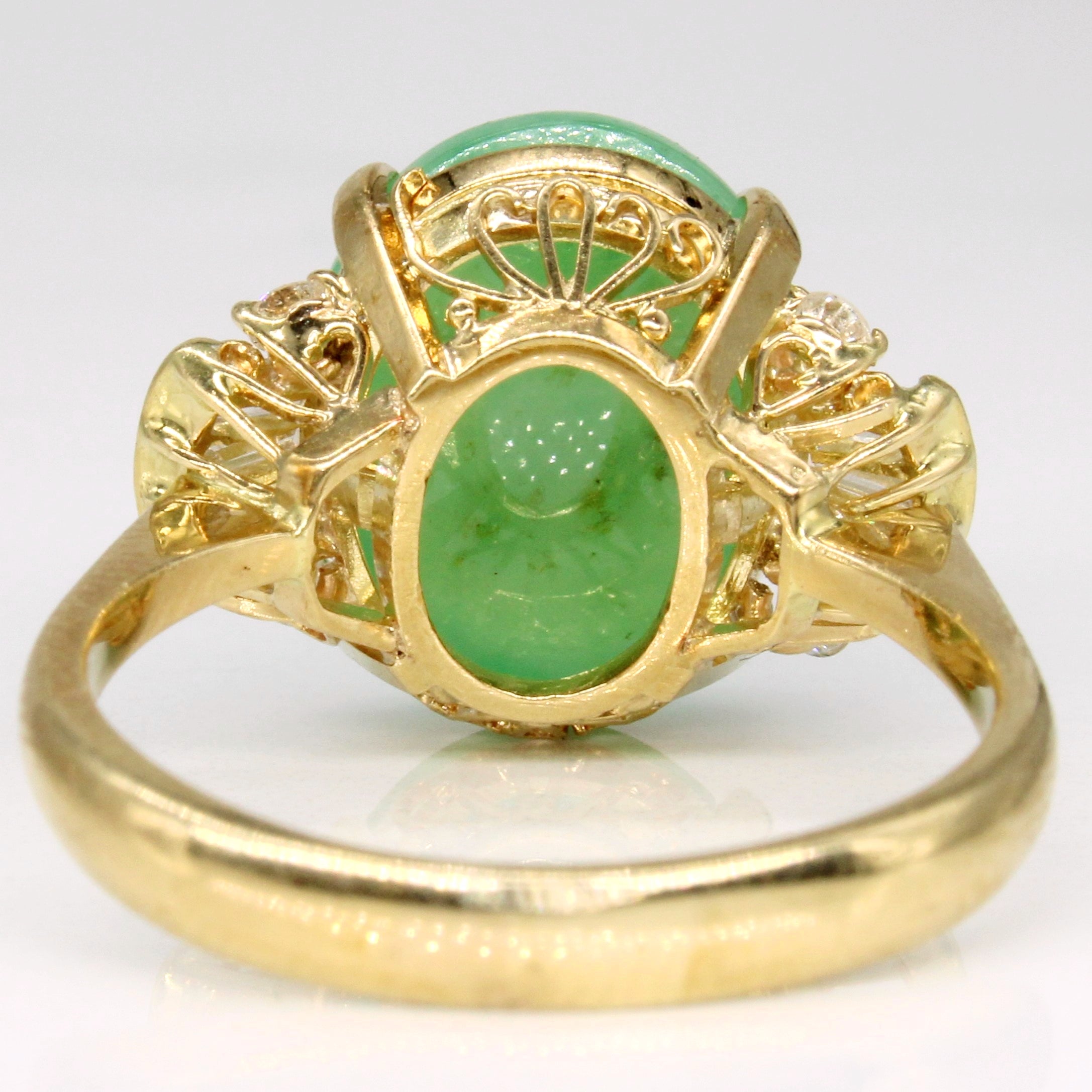 Jadeite & Diamond Cocktail Ring | 10.00ct, 0.38ctw | SZ 7.25 |