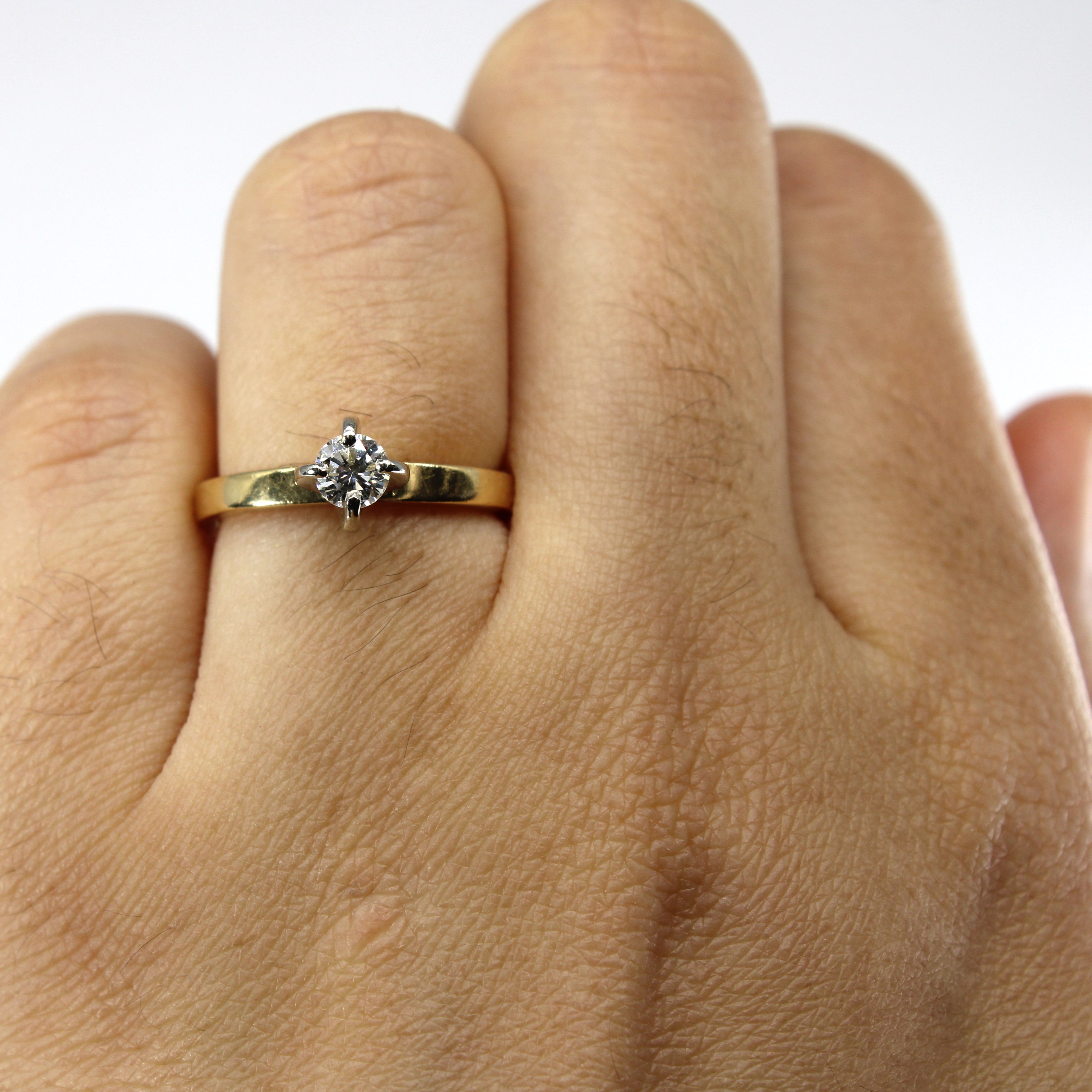 Four Prong Solitaire Diamond 18k Ring | 0.27ct | SZ 5 |