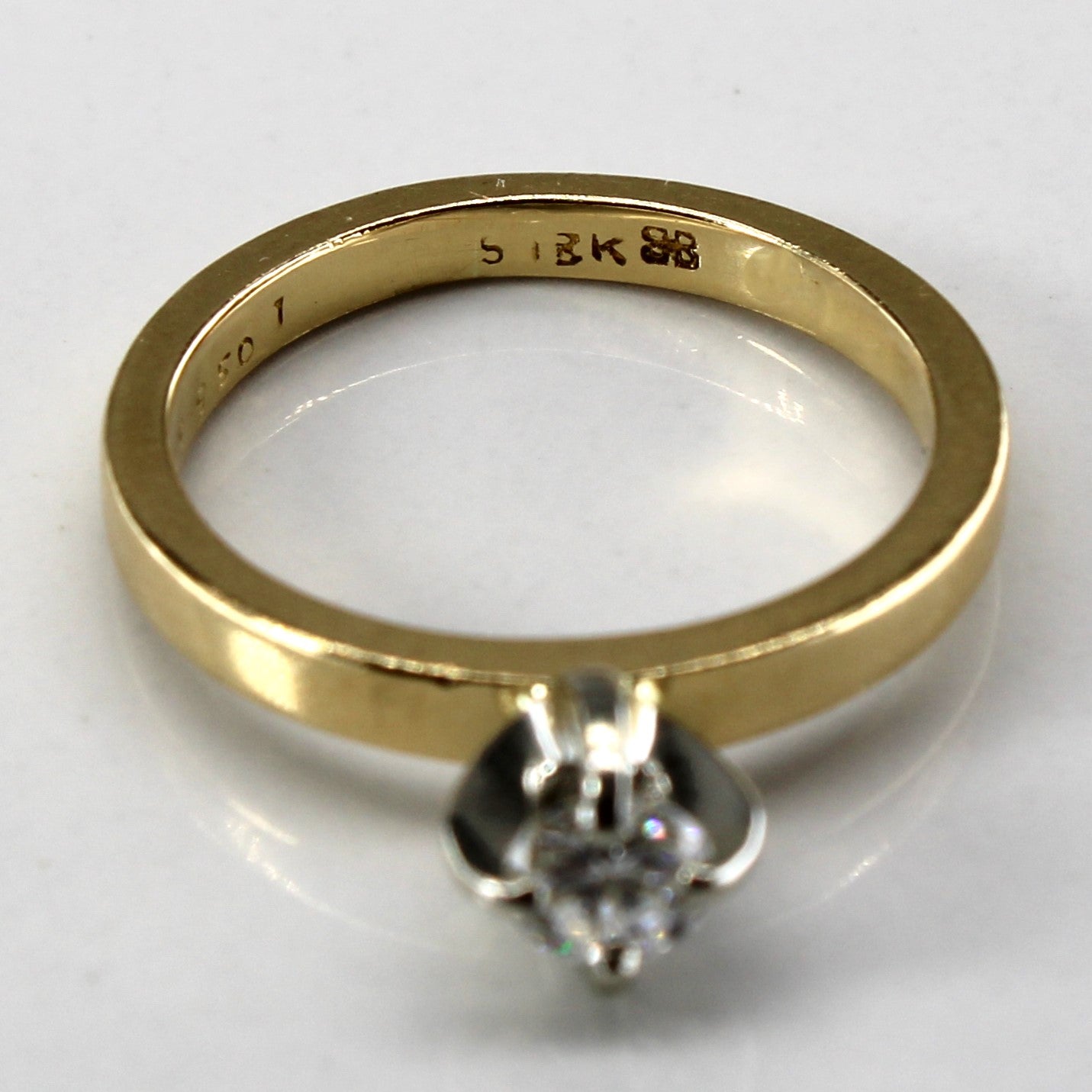 Four Prong Solitaire Diamond 18k Ring | 0.27ct | SZ 5 |
