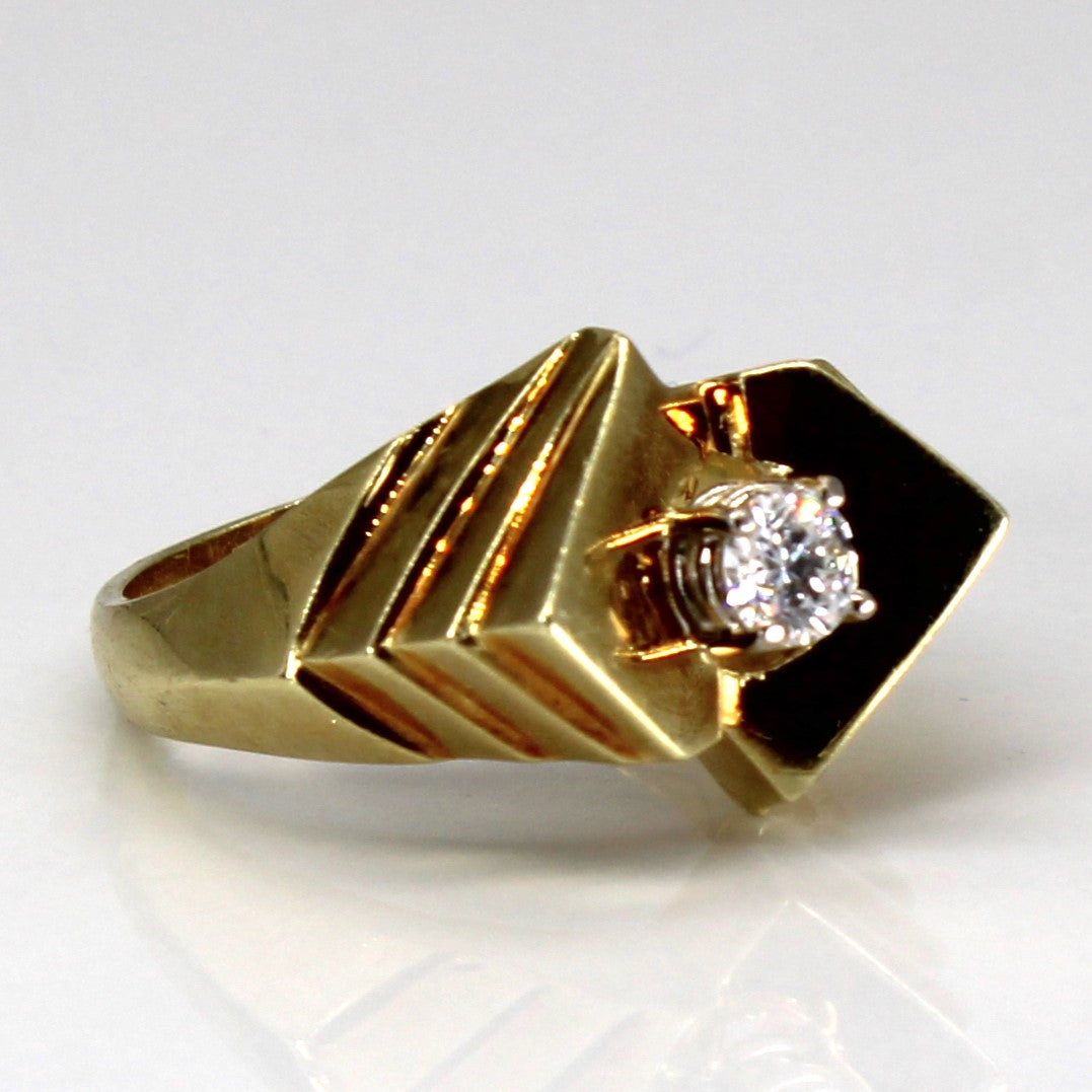 Geometric Solitaire Diamond 14k Ring | 0.20ct | SZ 6 |