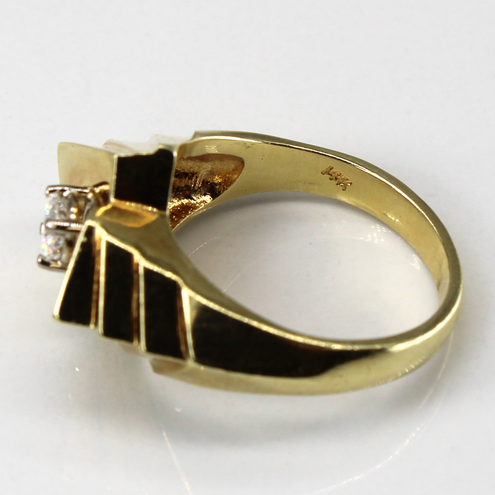 Geometric Solitaire Diamond 14k Ring | 0.20ct | SZ 6 |