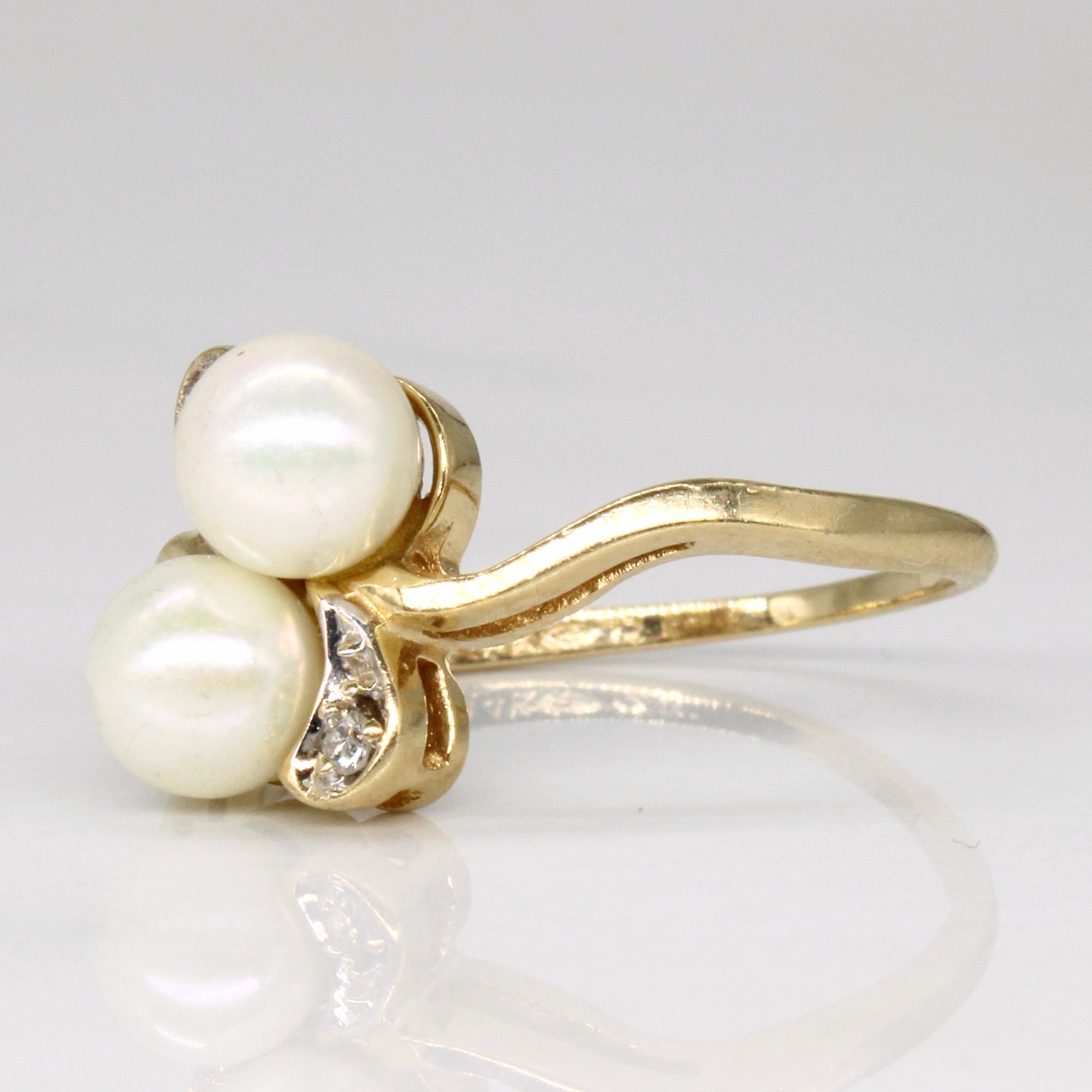 Pearl & Diamond Waterfall Ring | 0.02ctw | SZ 6.75 |
