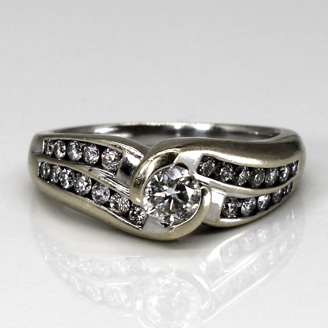 Bypass Channel Set Diamond 14k Ring | 0.81ctw | SZ 8.75 |