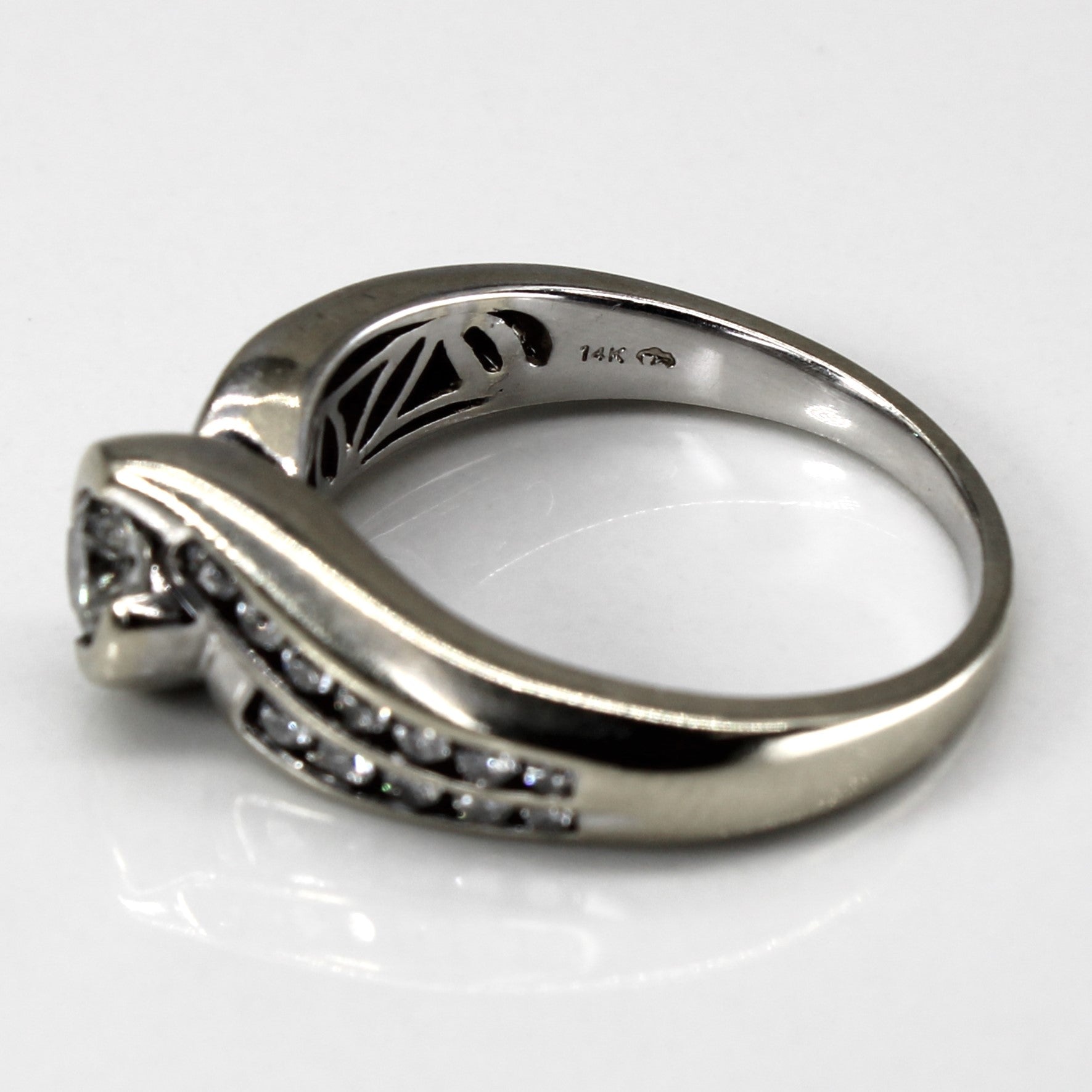 Bypass Channel Set Diamond 14k Ring | 0.81ctw | SZ 8.75 |