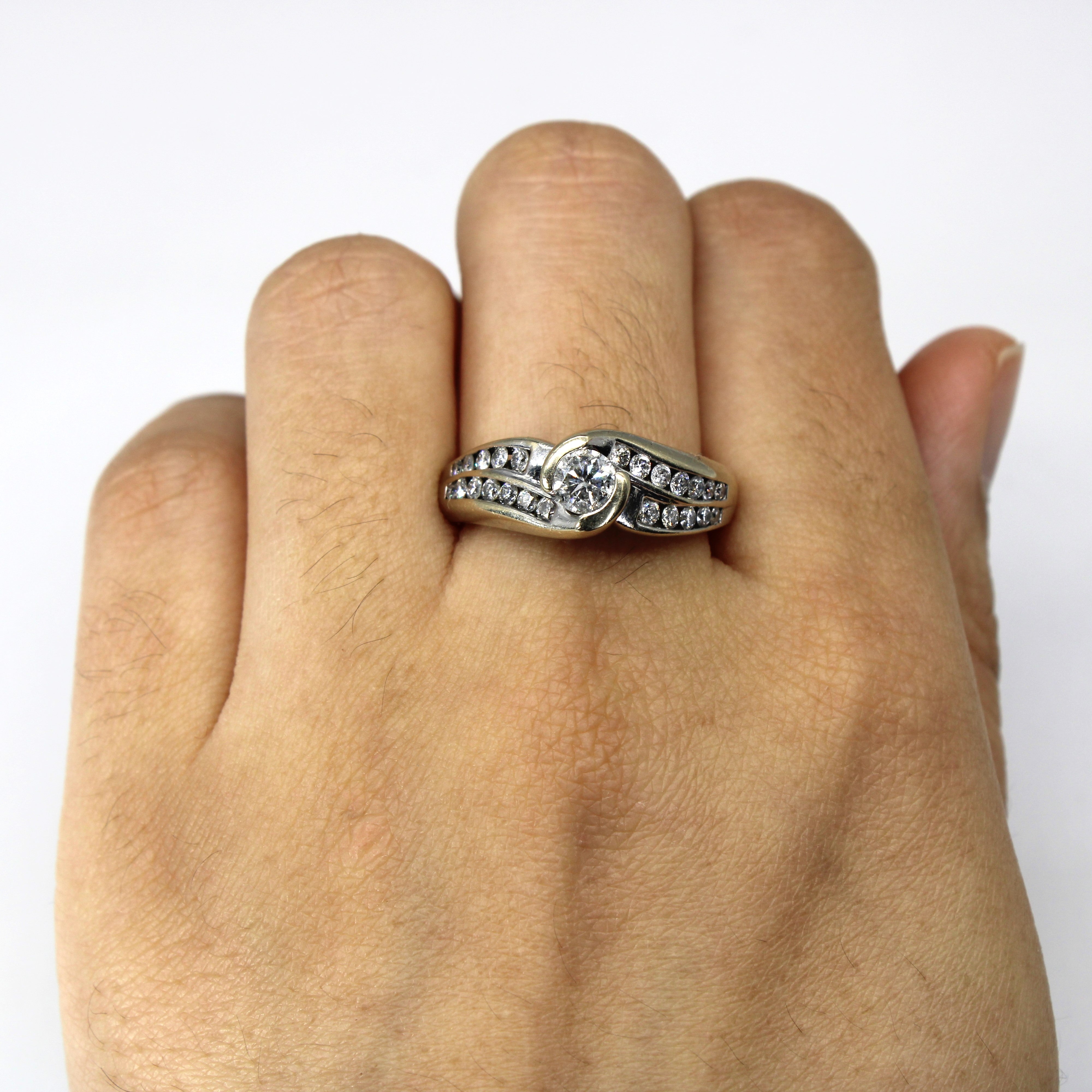 Bypass Channel Set Diamond 14k Ring | 0.81ctw | SZ 8.75 |